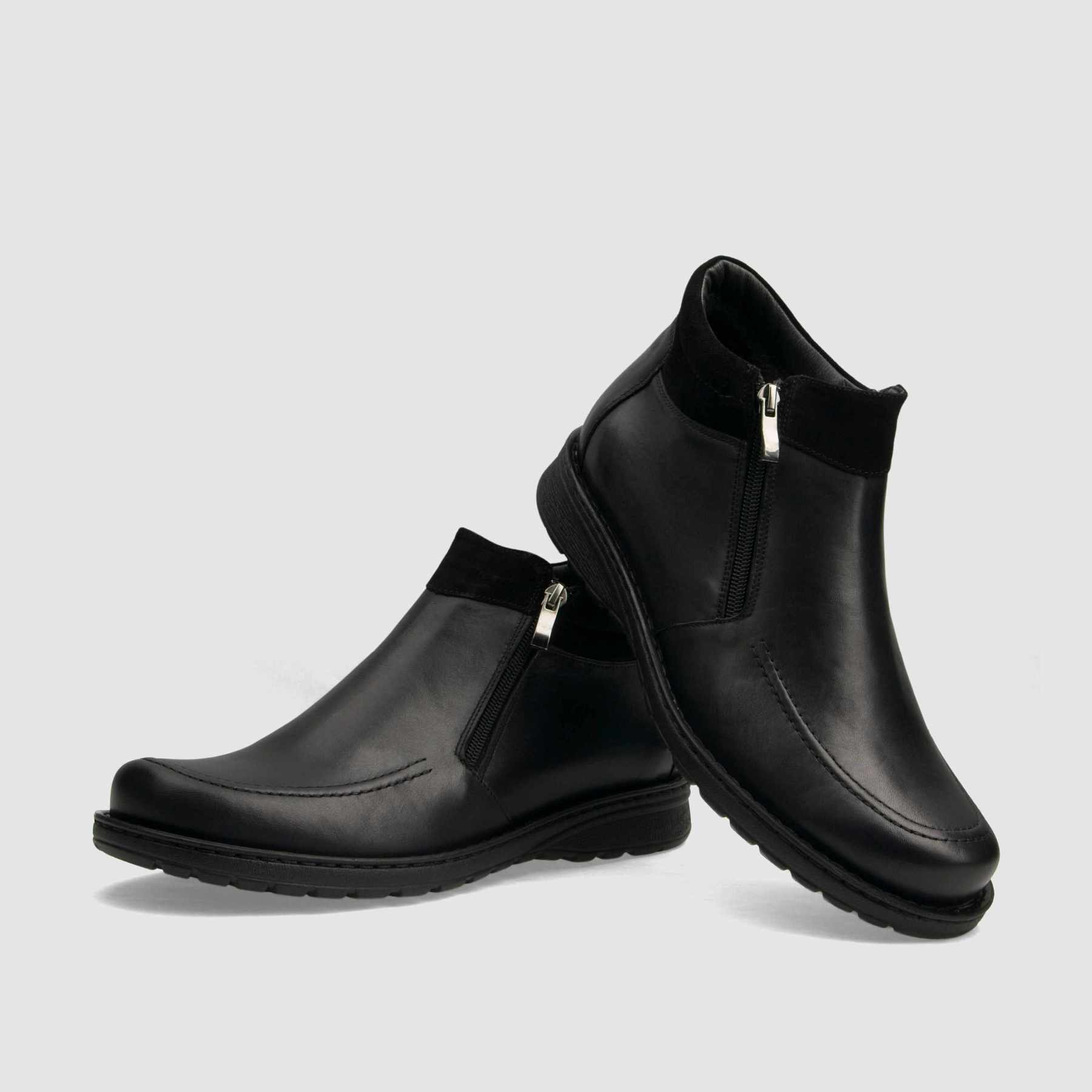 Casual ankle boot TAPI A-2467 black grain leather