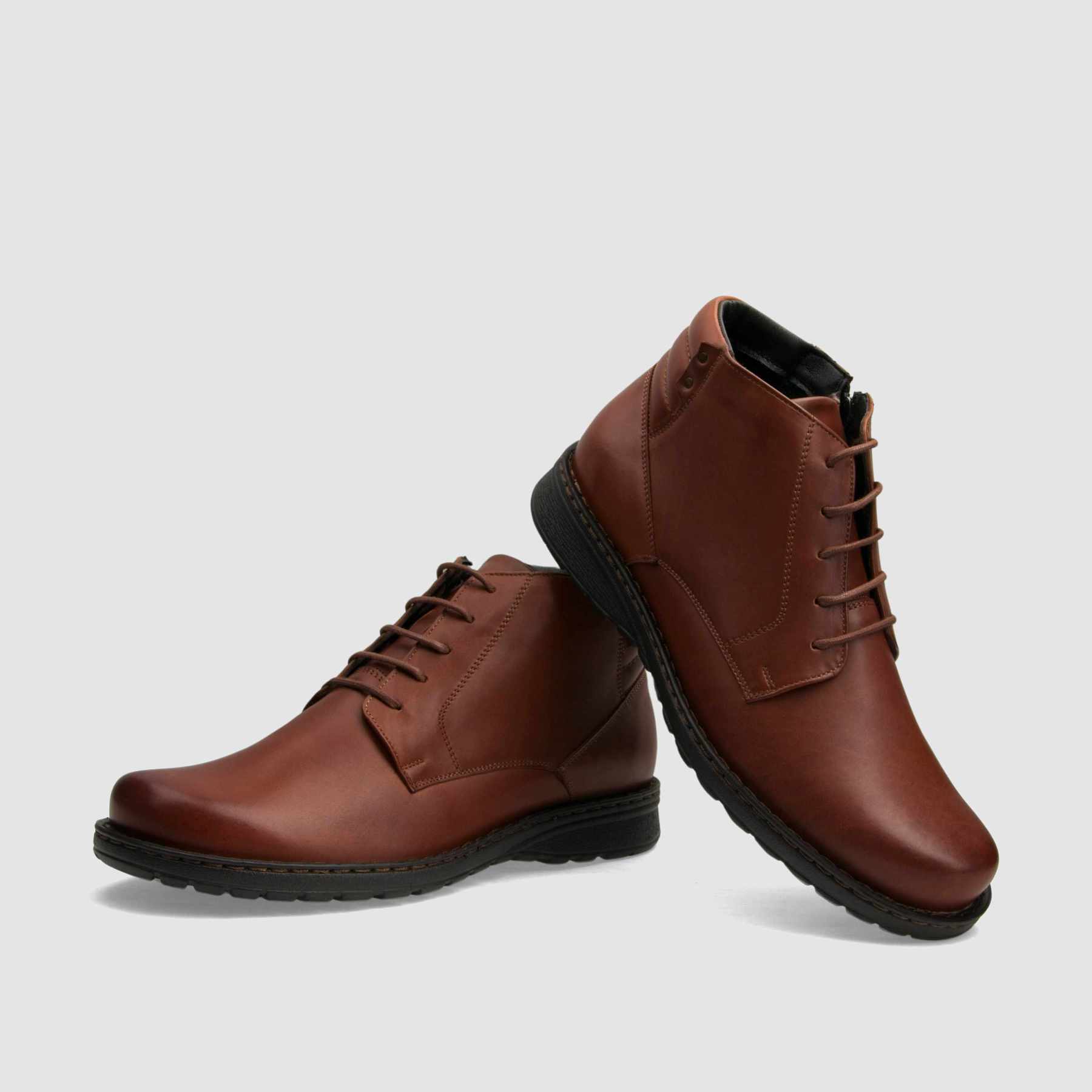 Casual ankle boot TAPI B-2466 brown smooth leather