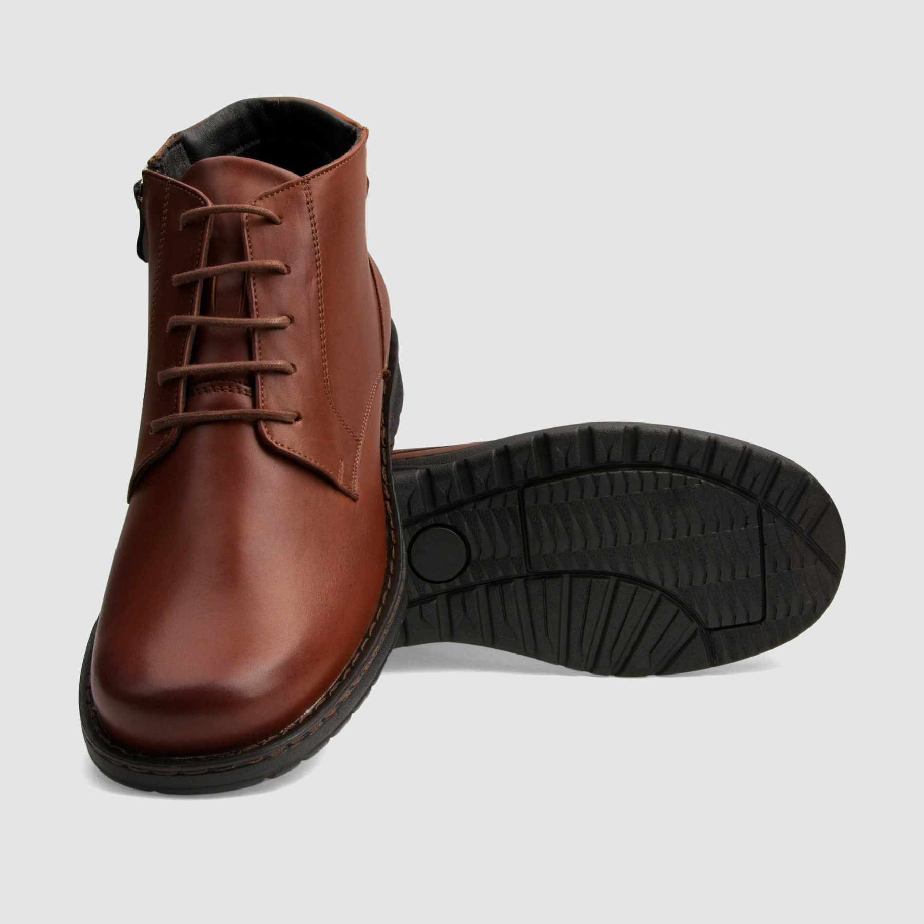 Casual ankle boot TAPI B-2466 brown smooth leather