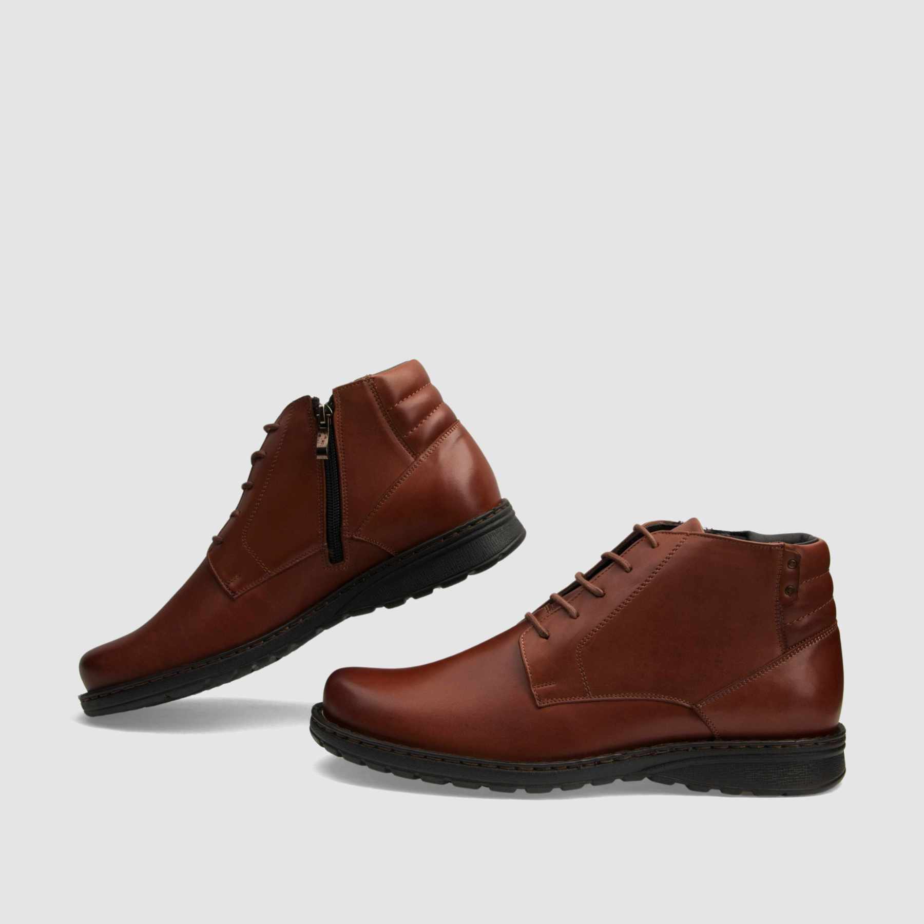 Casual ankle boot TAPI B-2466 brown smooth leather