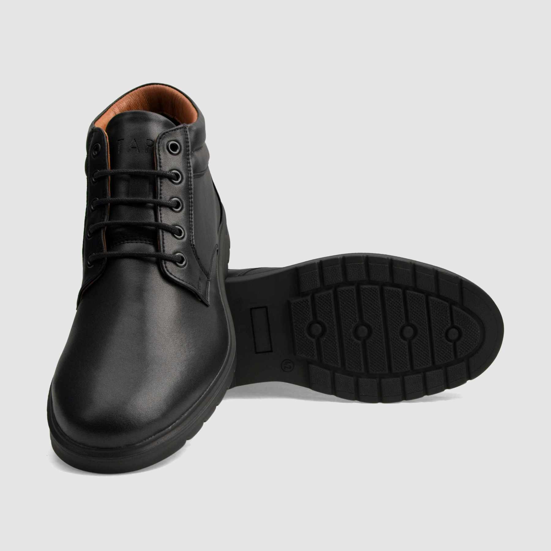 Casual ankle boot TAPI B-2481 black grain leather