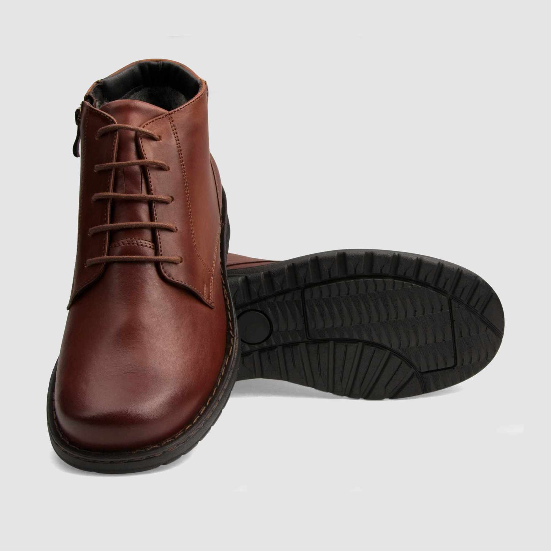 Casual ankle boot TAPI E-2466 brown smooth leather