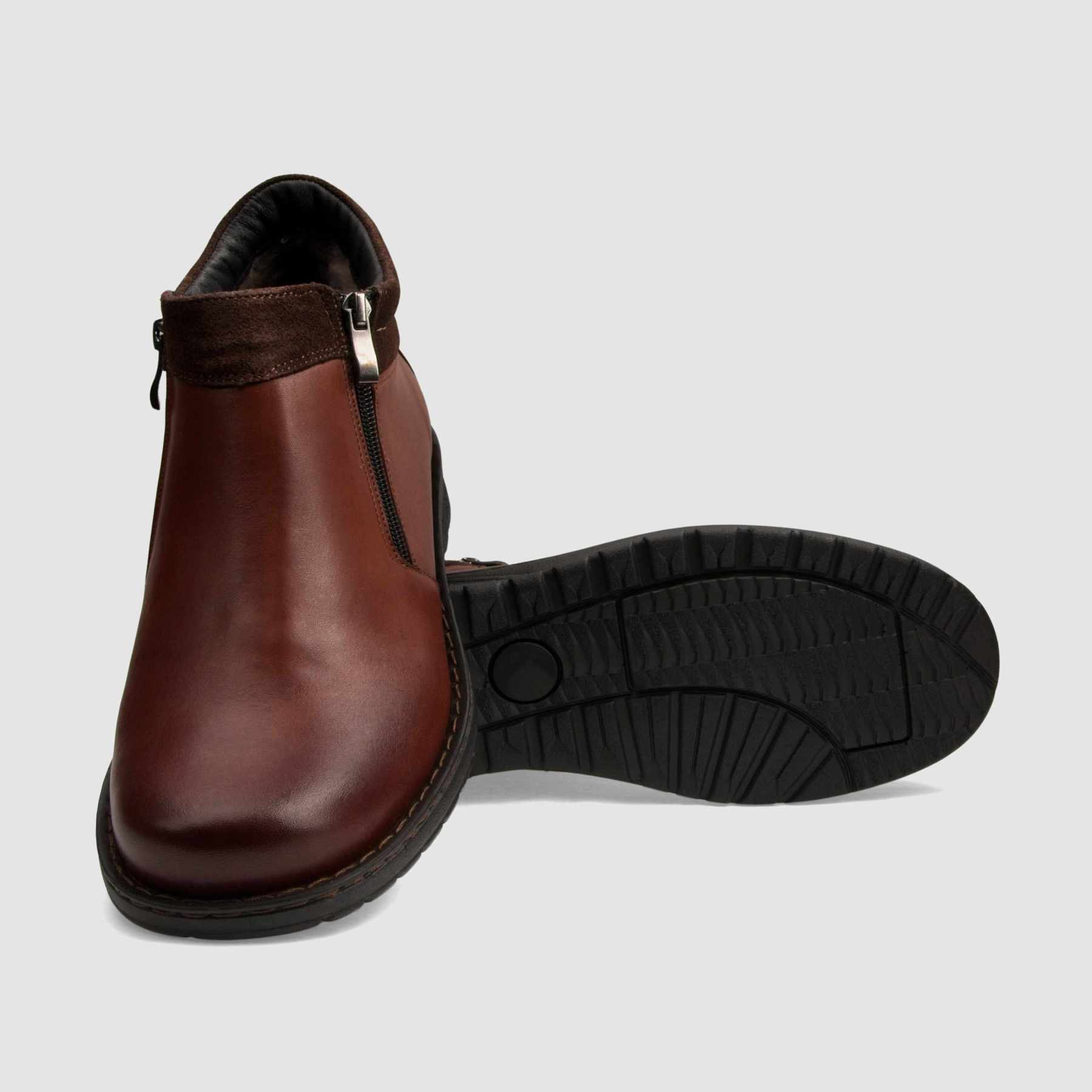 Casual ankle boot TAPI F-2470 brown smooth leather