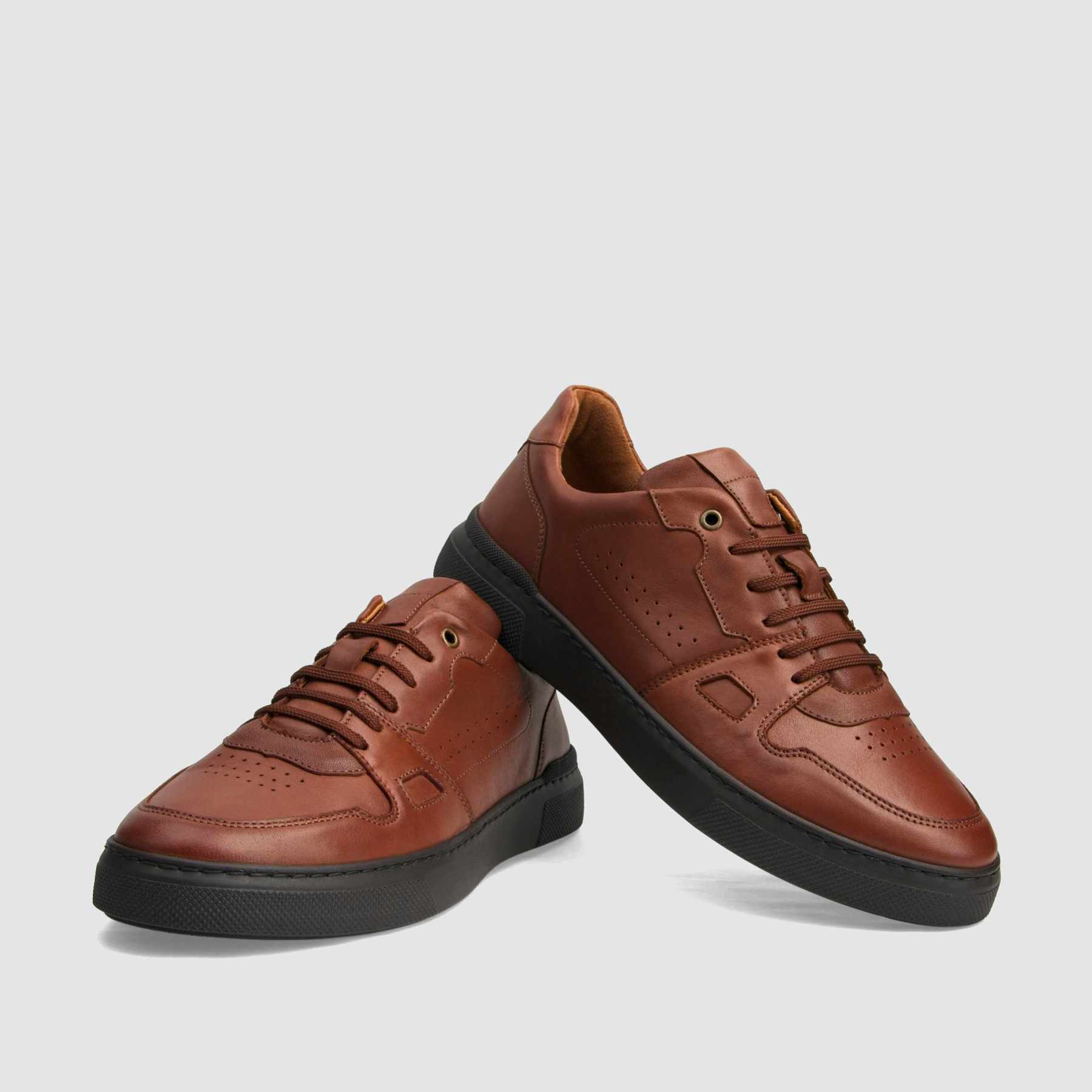 TAPI sneakers K-7364 brown smooth leather