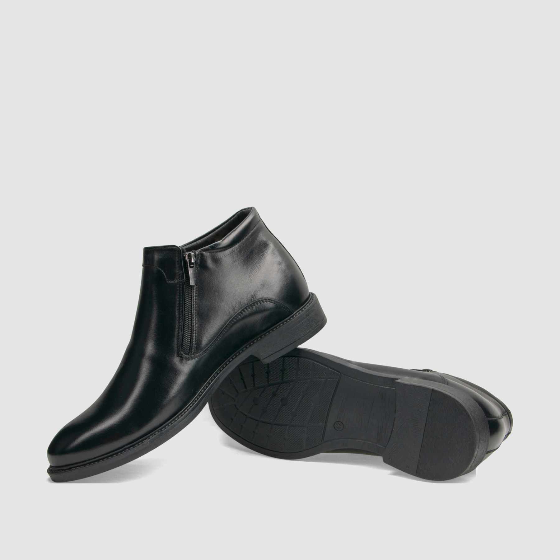 TAPI U-2384 black formal shoe insulated with sheepskin