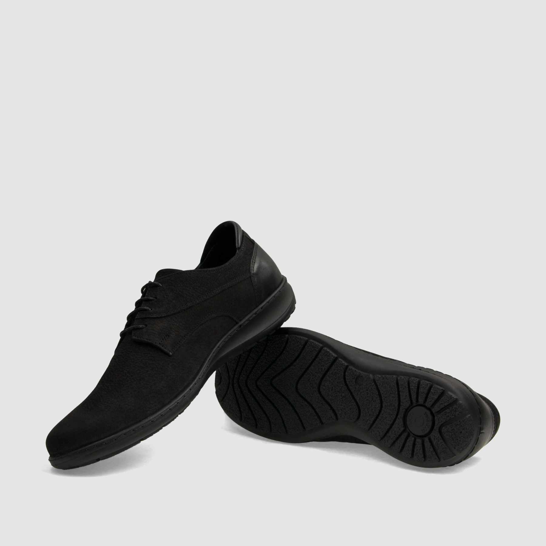 Półbut casual TAPI A - 7620 czarna licowa skóra - TAPI nero - Półbuty casual sznurowane - Czarny - 7