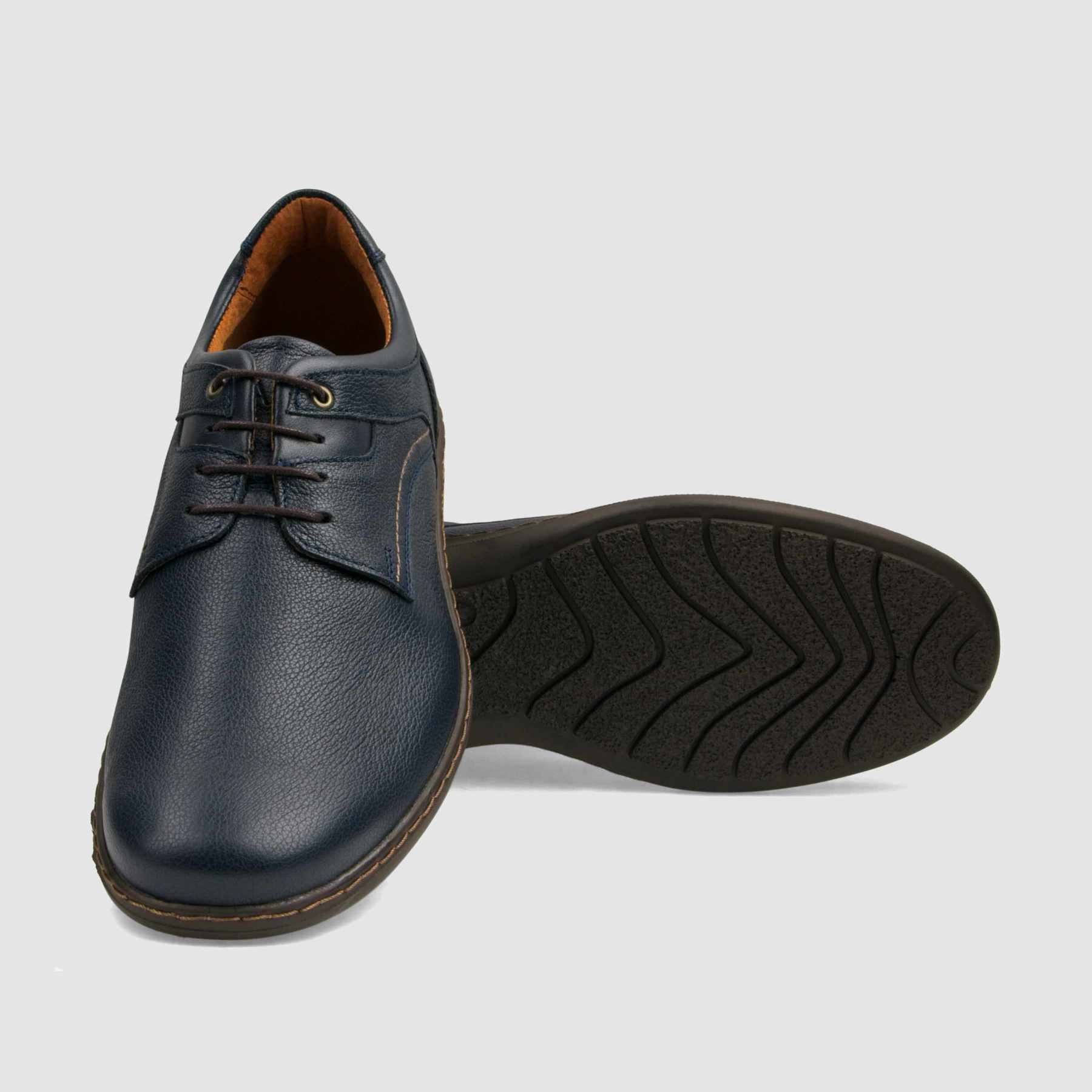 Półbut casual TAPI A - 7627 granatowa licowa skóra - TAPI nero - Półbuty casual sznurowane - Granatowy - 4