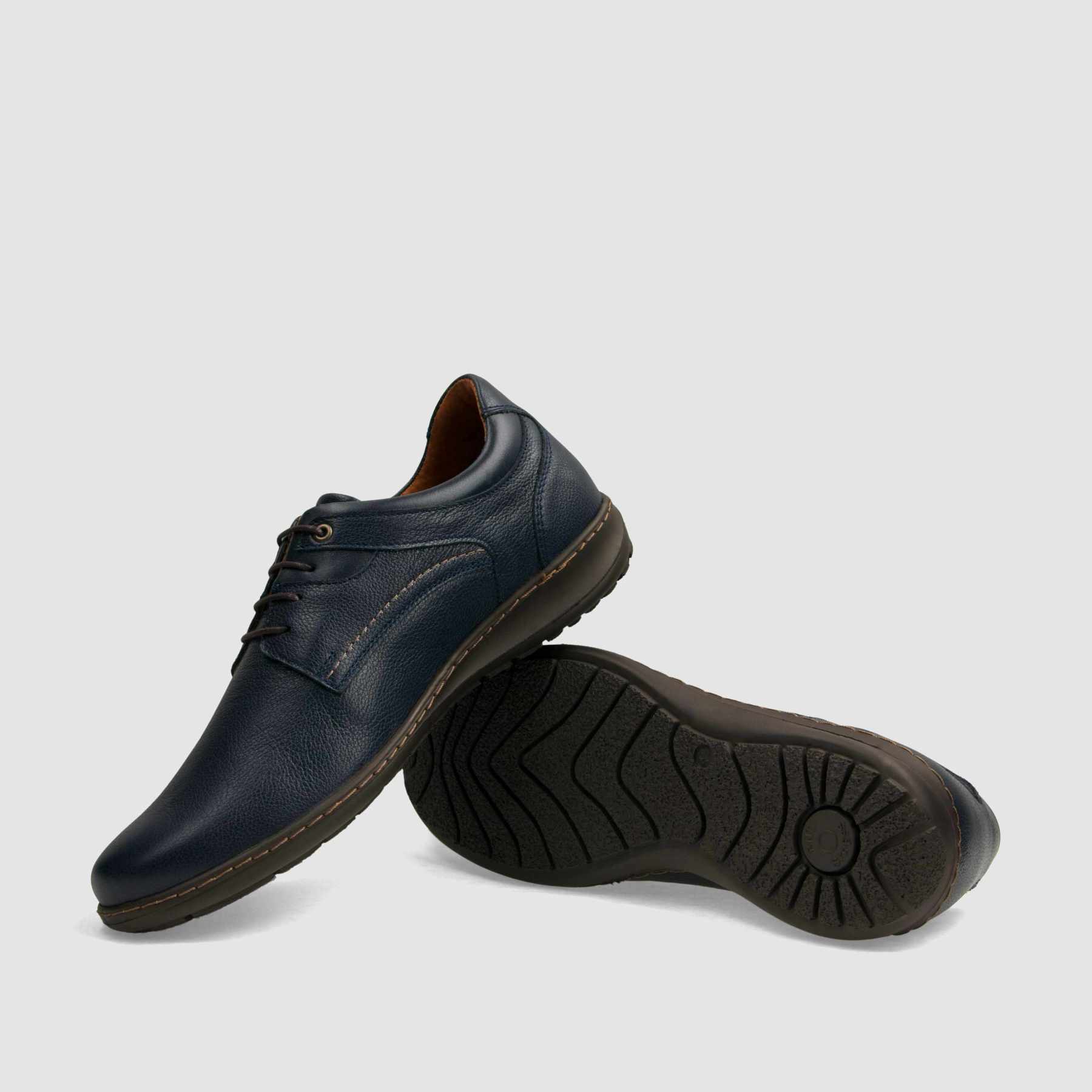 Półbut casual TAPI A - 7627 granatowa licowa skóra - TAPI nero - Półbuty casual sznurowane - Granatowy - 7