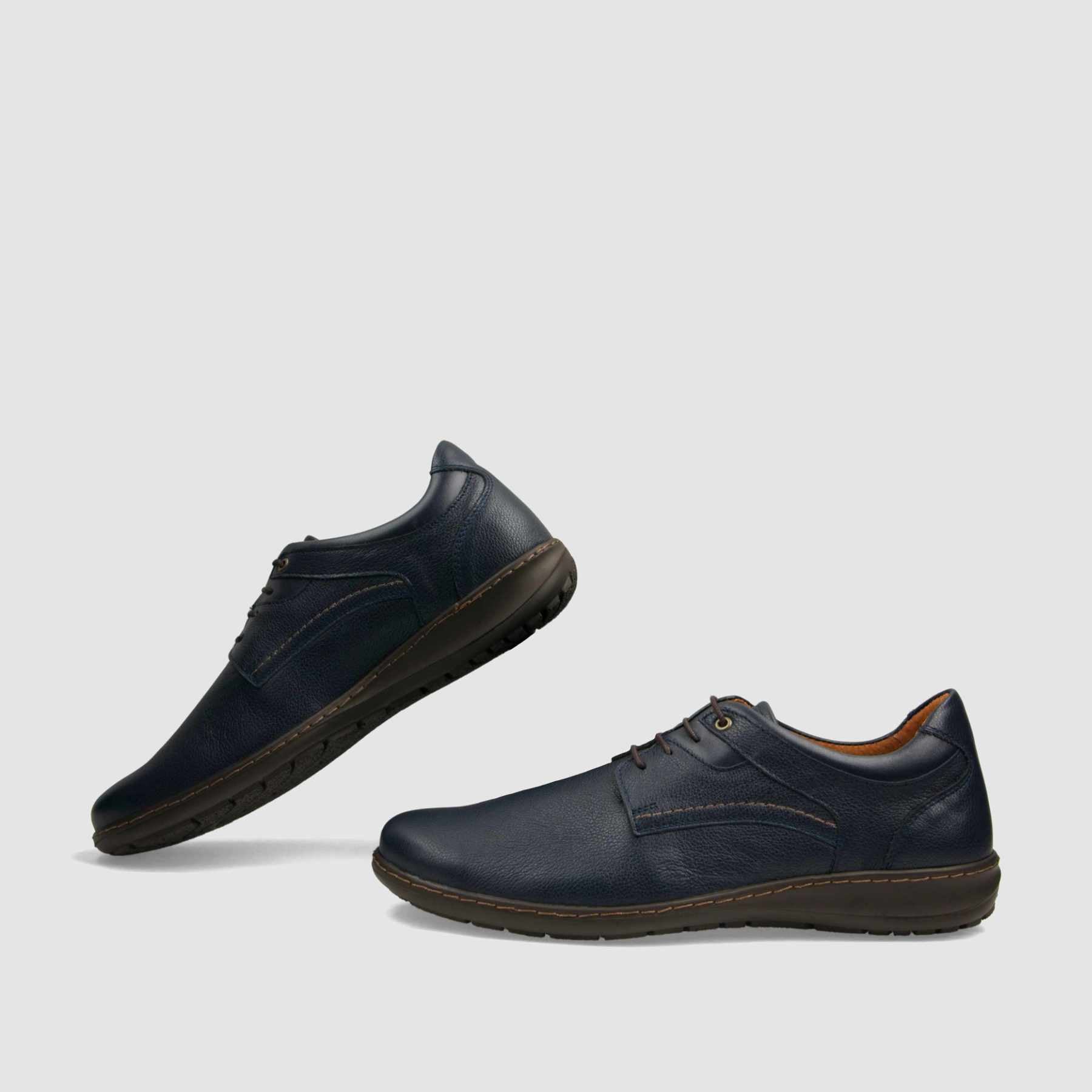 Półbut casual TAPI A - 7627 granatowa licowa skóra - TAPI nero - Półbuty casual sznurowane - Granatowy - 6