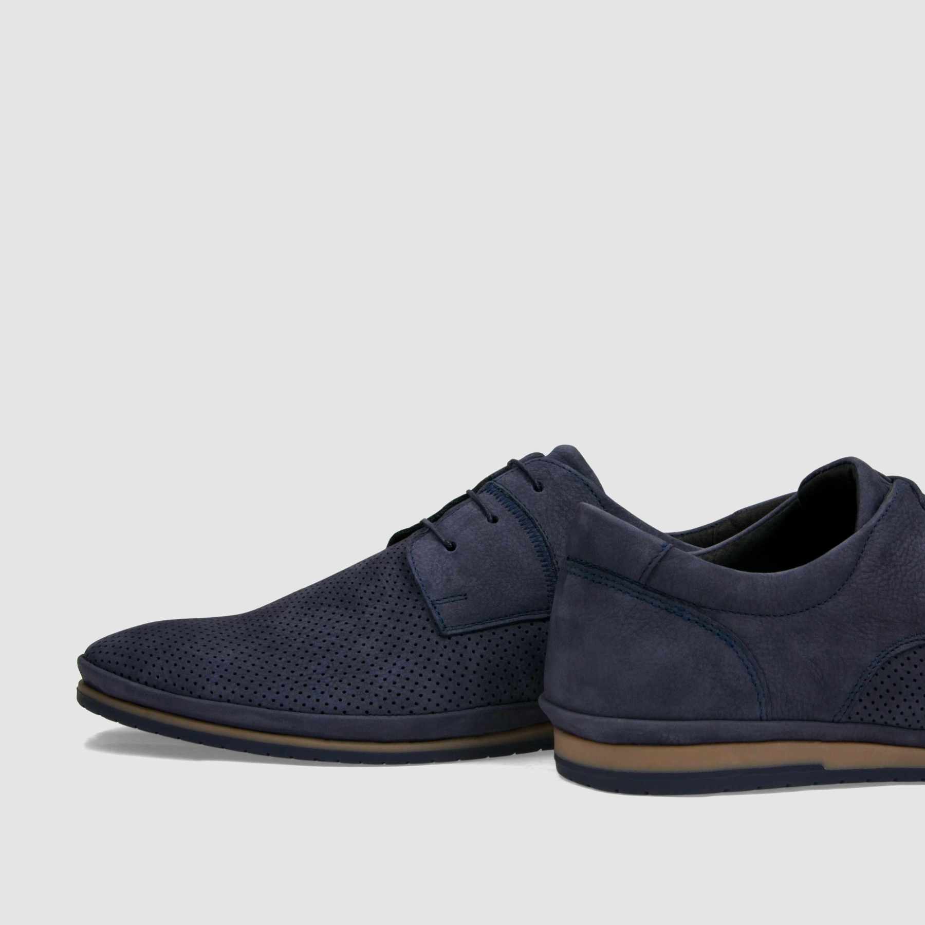 Półbut casual TAPI D - 7518 granatowa nubukowa skóra - TAPI nero - Półbuty casual sznurowane - Granatowy - 5