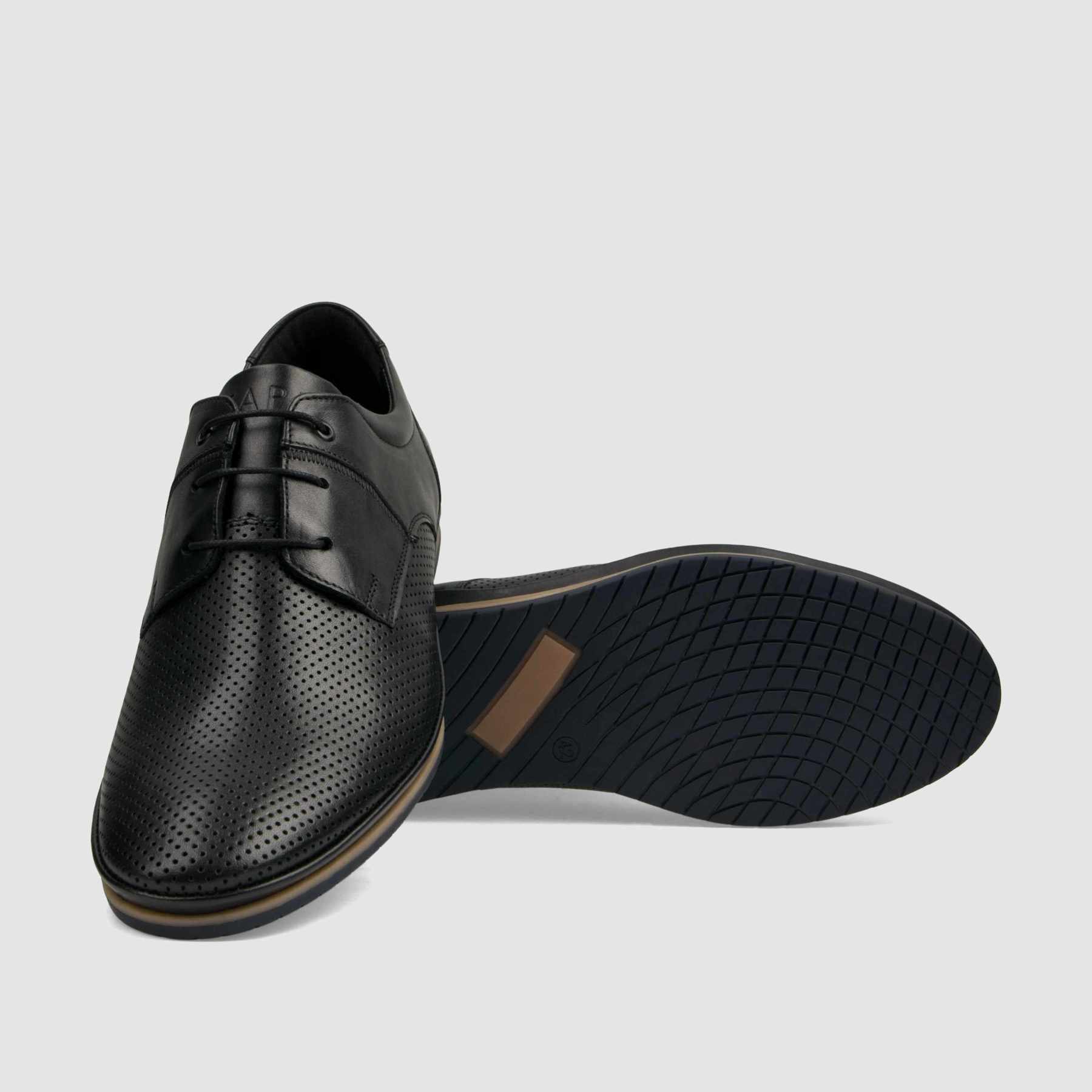 Półbut casual TAPI E - 7518 czarna licowa skóra - TAPI nero - Półbuty casual sznurowane - Czarny - 4