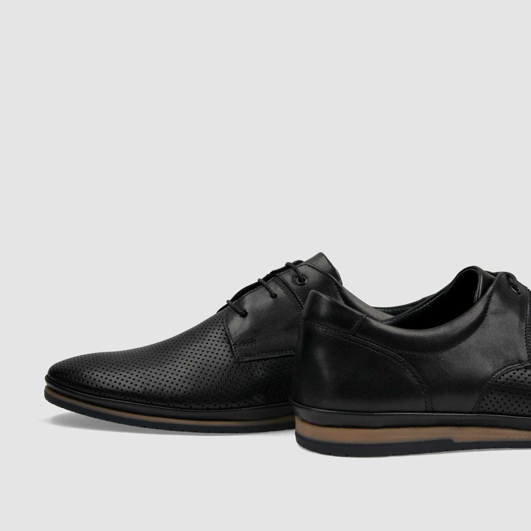 Półbut casual TAPI E - 7518 czarna licowa skóra - TAPI nero - Półbuty casual sznurowane - Czarny - 5