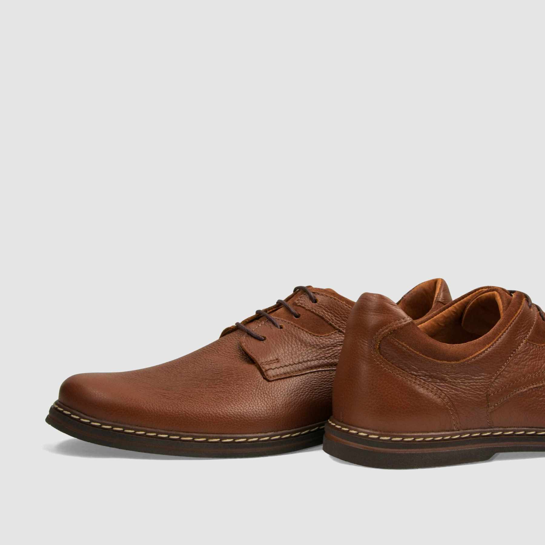 Półbut casual TAPI E - 7627 brązowa licowa skóra - TAPI nero - Półbuty casual sznurowane - Brązowy - 5