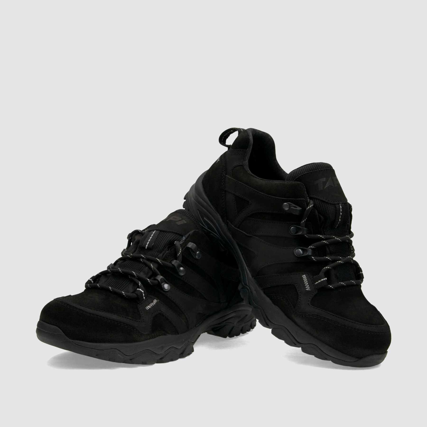 Półbut trekkingowy TAPI A - 9206 - czarna nubukowa skóra - TAPI nero - Półbuty trekkingowe męskie - Czarny - 3