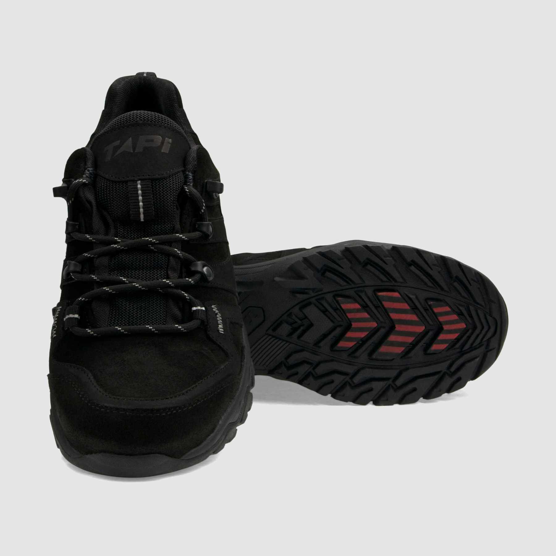 Półbut trekkingowy TAPI A - 9206 - czarna nubukowa skóra - TAPI nero - Półbuty trekkingowe męskie - Czarny - 4