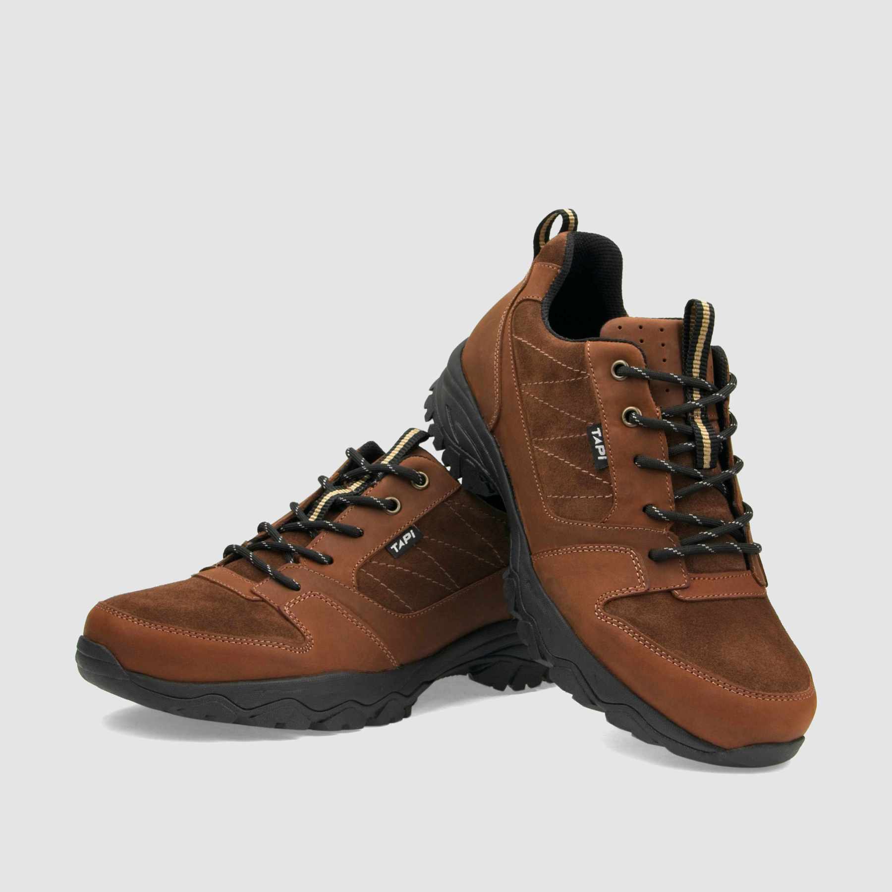 Półbut trekkingowy TAPI A - 9217 - brązowa nubukowa skóra - TAPI nero - Półbuty trekkingowe męskie - Brązowy - 3