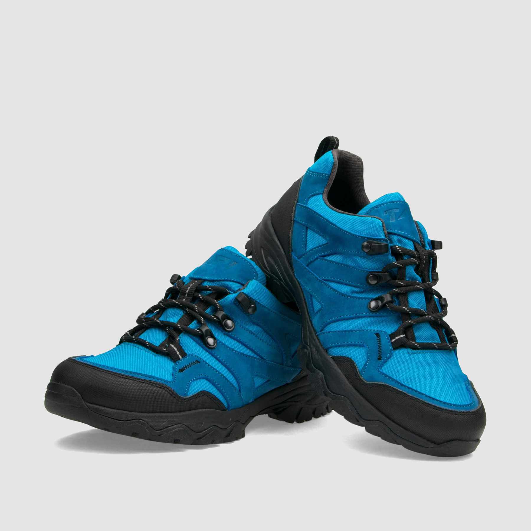 Półbut trekkingowy TAPI B - 9219 - niebieska skóra nubukowa - TAPI nero - Półbuty trekkingowe męskie - Niebieski - 3