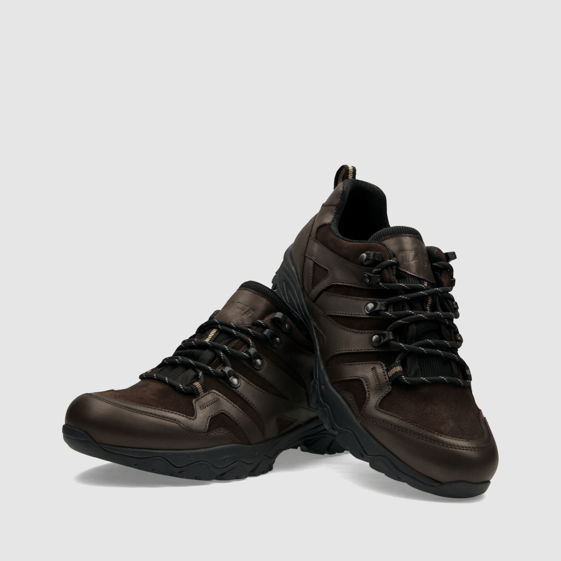 Półbut trekkingowy TAPI C - 9206 - brązowa licowa skóra - TAPI nero - Półbuty trekkingowe męskie - Brązowy - 3