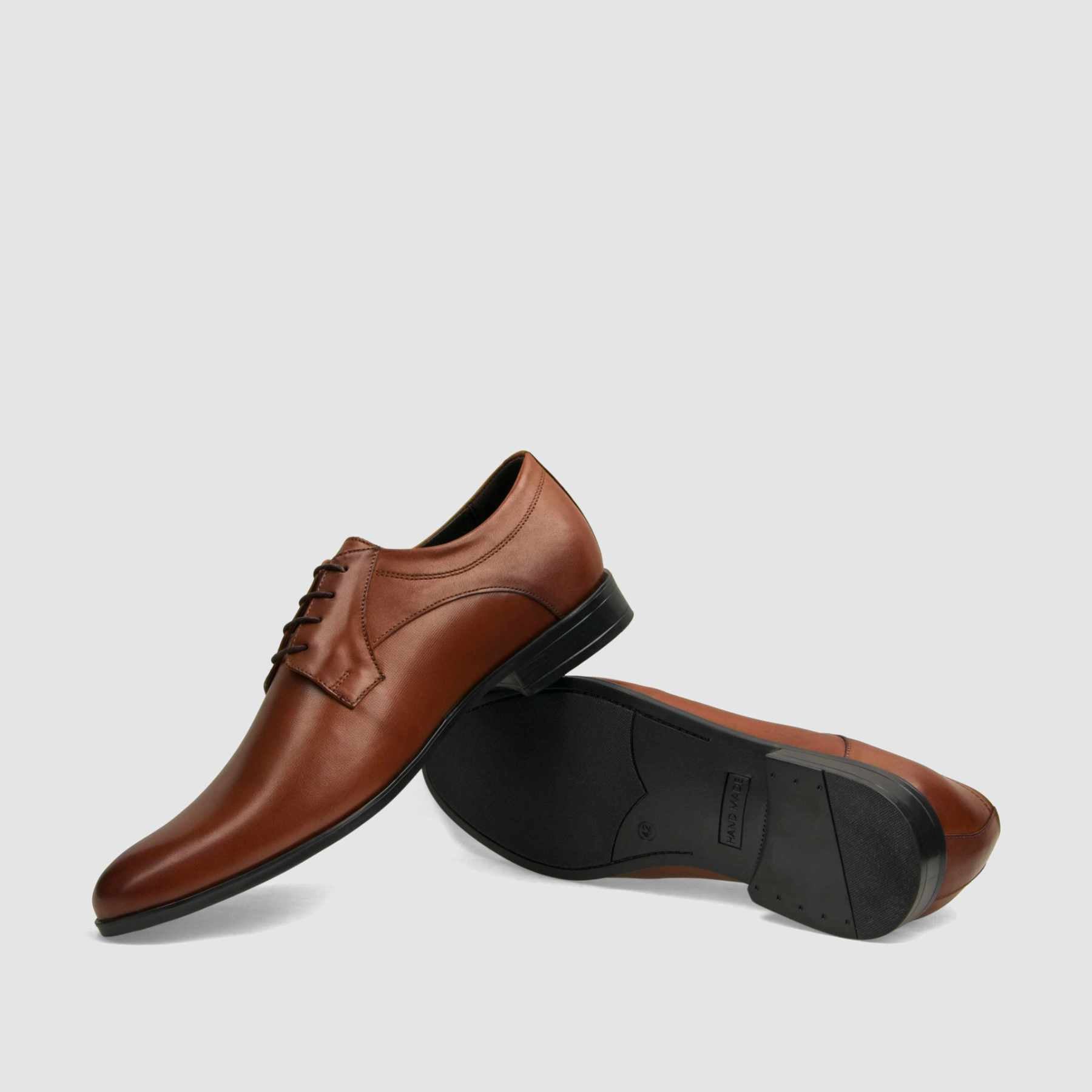 Półbut wizytowy TAPI A - 7625 brązowa licowa skóra - TAPI nero - Półbuty eleganckie sznurowane - Brązowy - 7