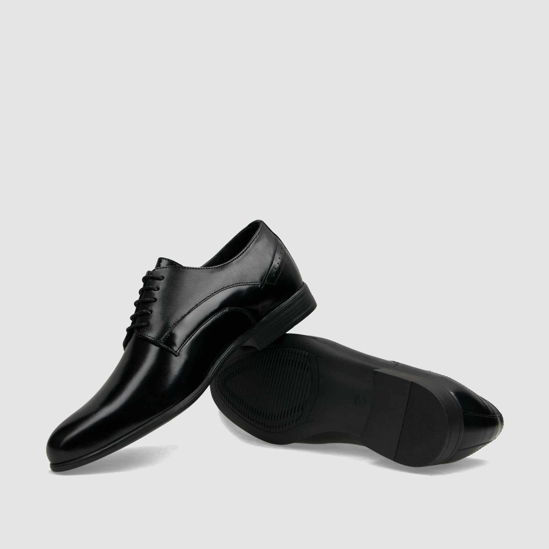 Półbut wizytowy TAPI A - 7642 czarna licowa skóra - TAPI nero - Półbuty eleganckie sznurowane - Czarny - 7