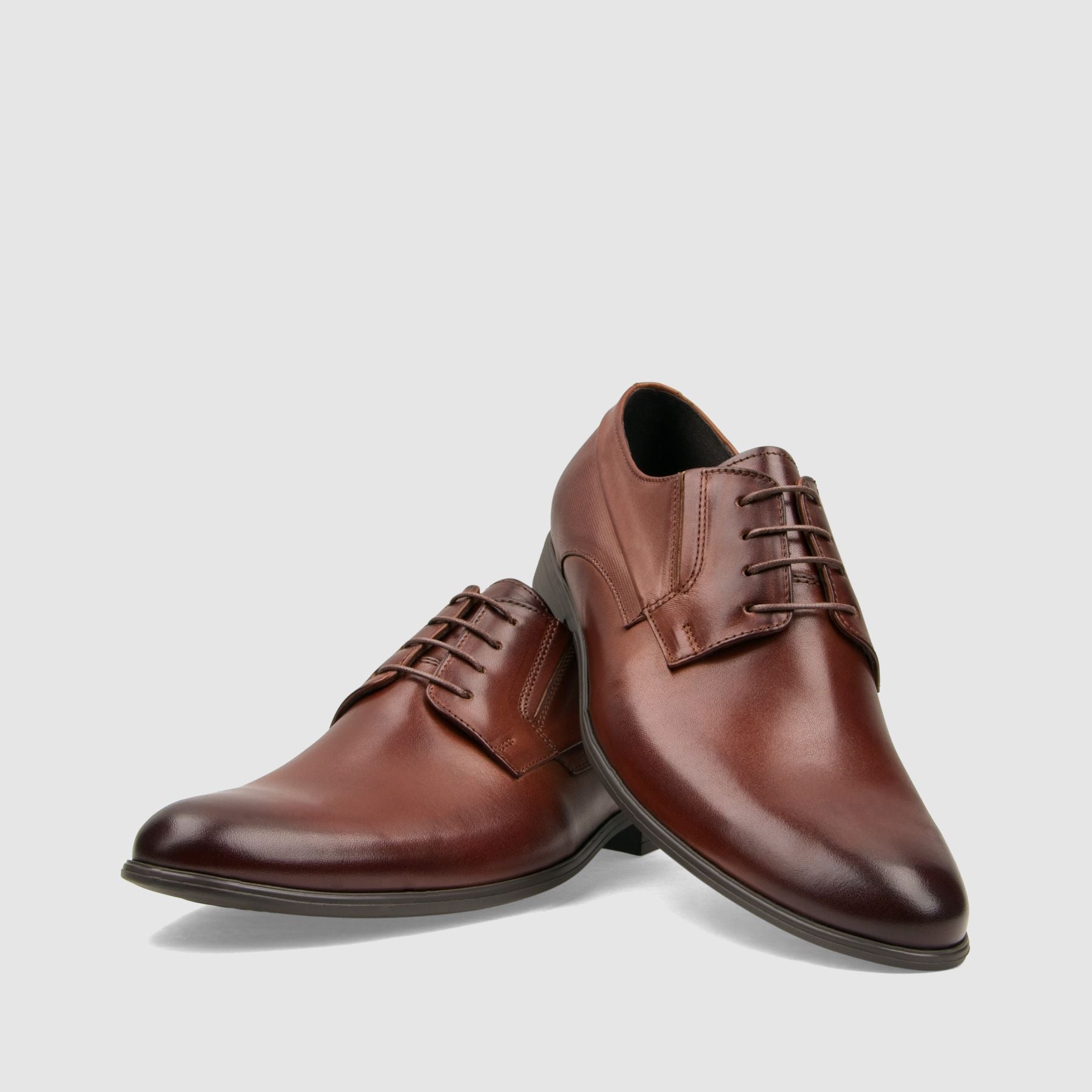 Półbut wizytowy TAPI A - 7682 brązowa licowa skóra - TAPI nero - Półbuty eleganckie sznurowane - Brązowy - 3