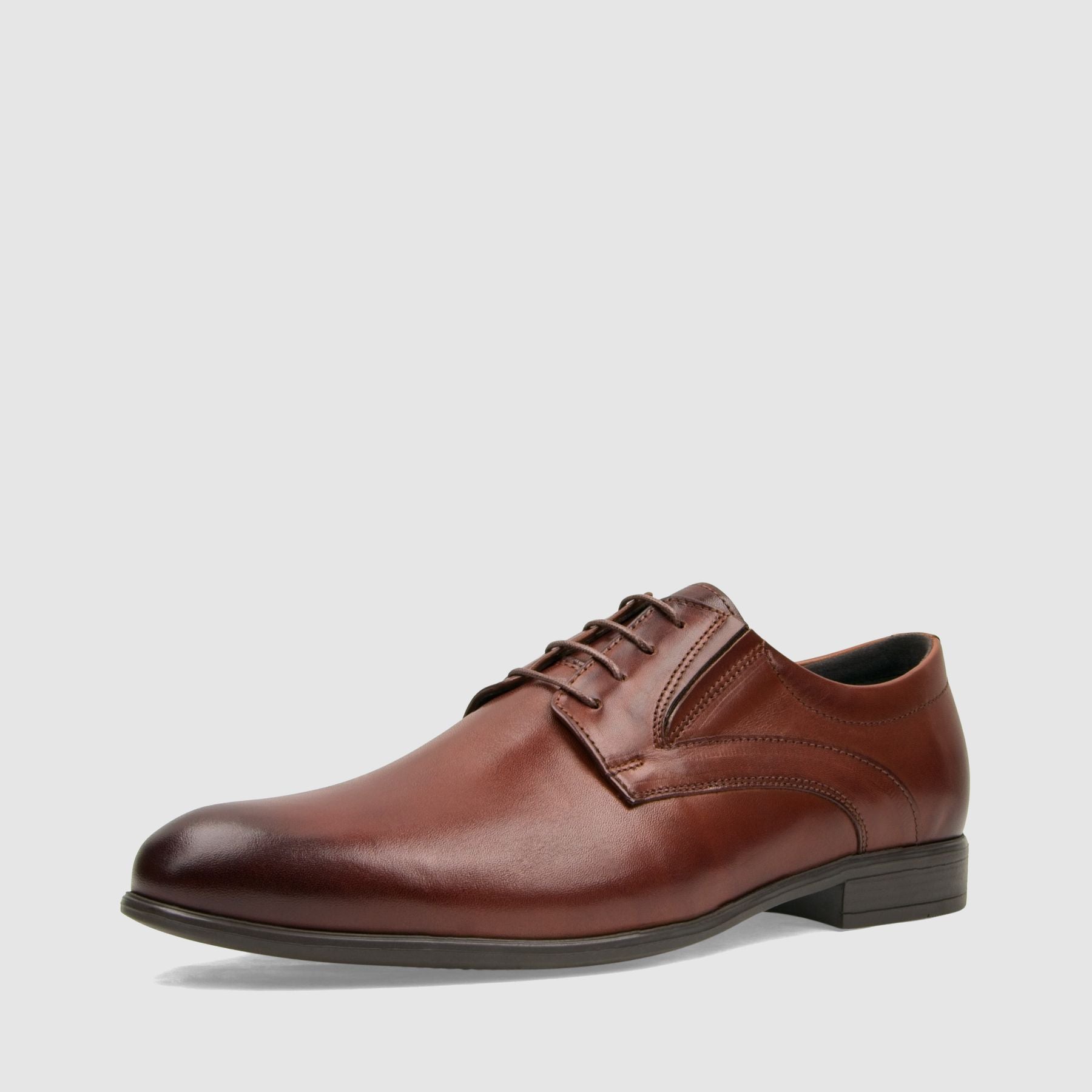 Półbut wizytowy TAPI B - 7671 brązowa licowa skóra - TAPI nero - Półbuty eleganckie sznurowane - Brązowy - 1