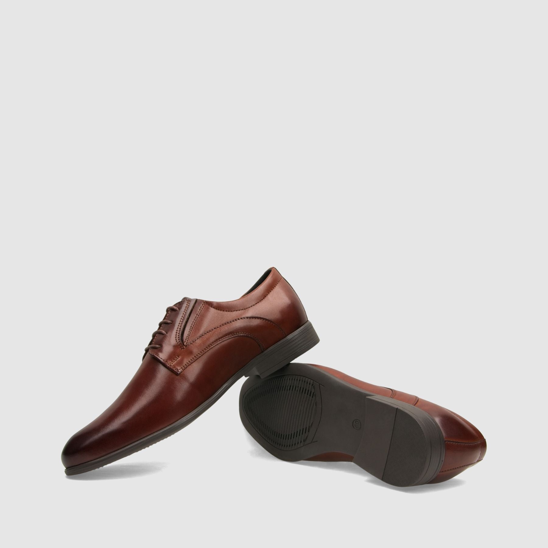 Półbut wizytowy TAPI B - 7671 brązowa licowa skóra - TAPI nero - Półbuty eleganckie sznurowane - Brązowy - 7