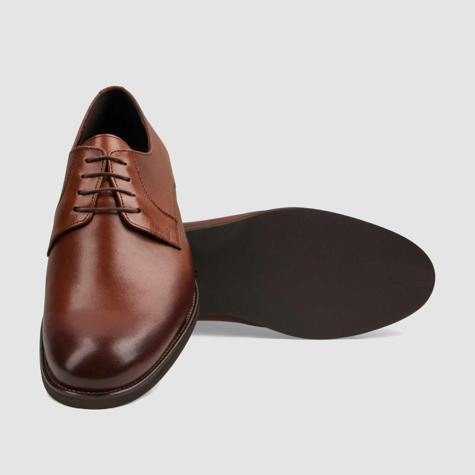 Półbut wizytowy TAPI F - 7107 brązowa licowa skóra - TAPI nero - Półbuty eleganckie sznurowane - Brązowy - 4