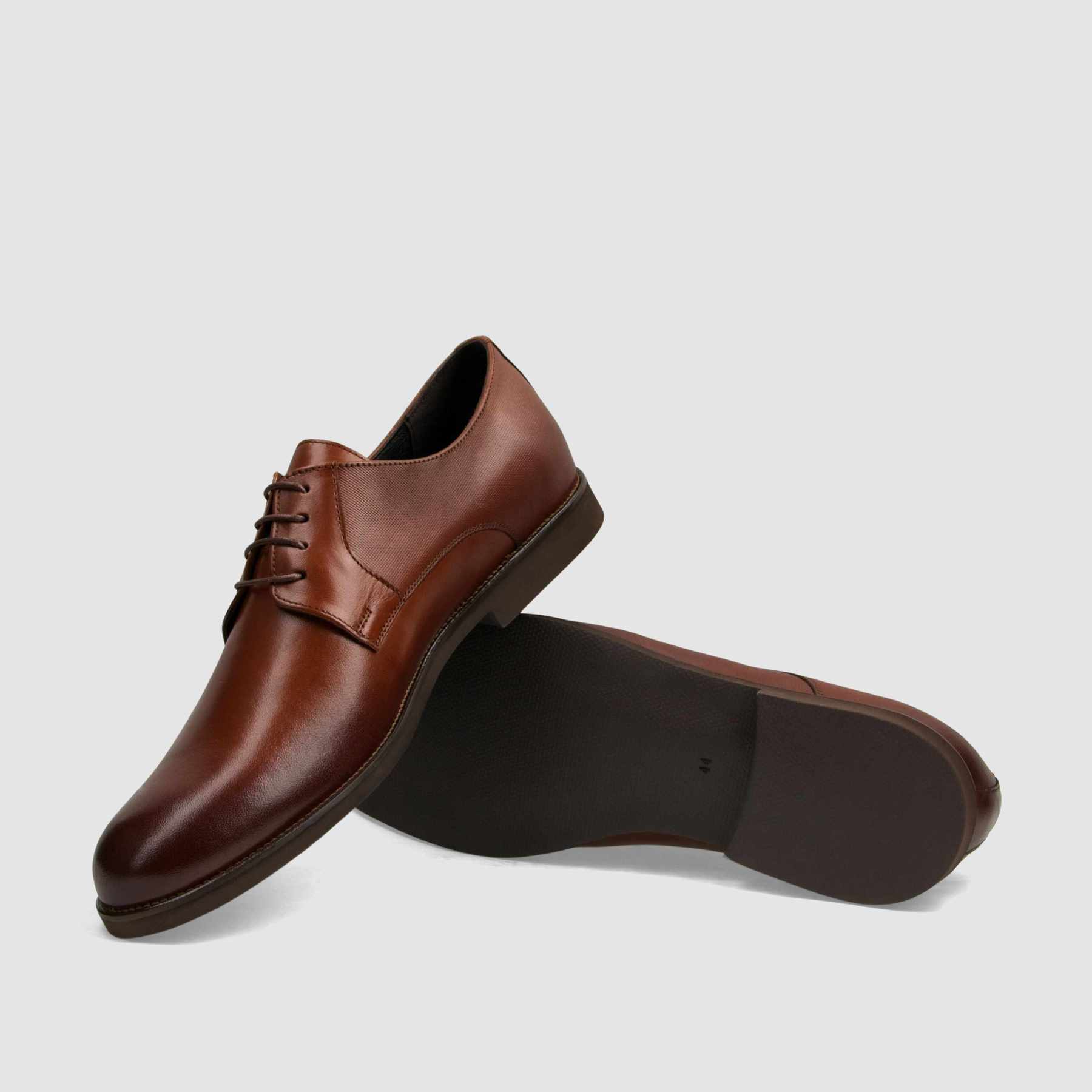 Półbut wizytowy TAPI F - 7107 brązowa licowa skóra - TAPI nero - Półbuty eleganckie sznurowane - Brązowy - 7