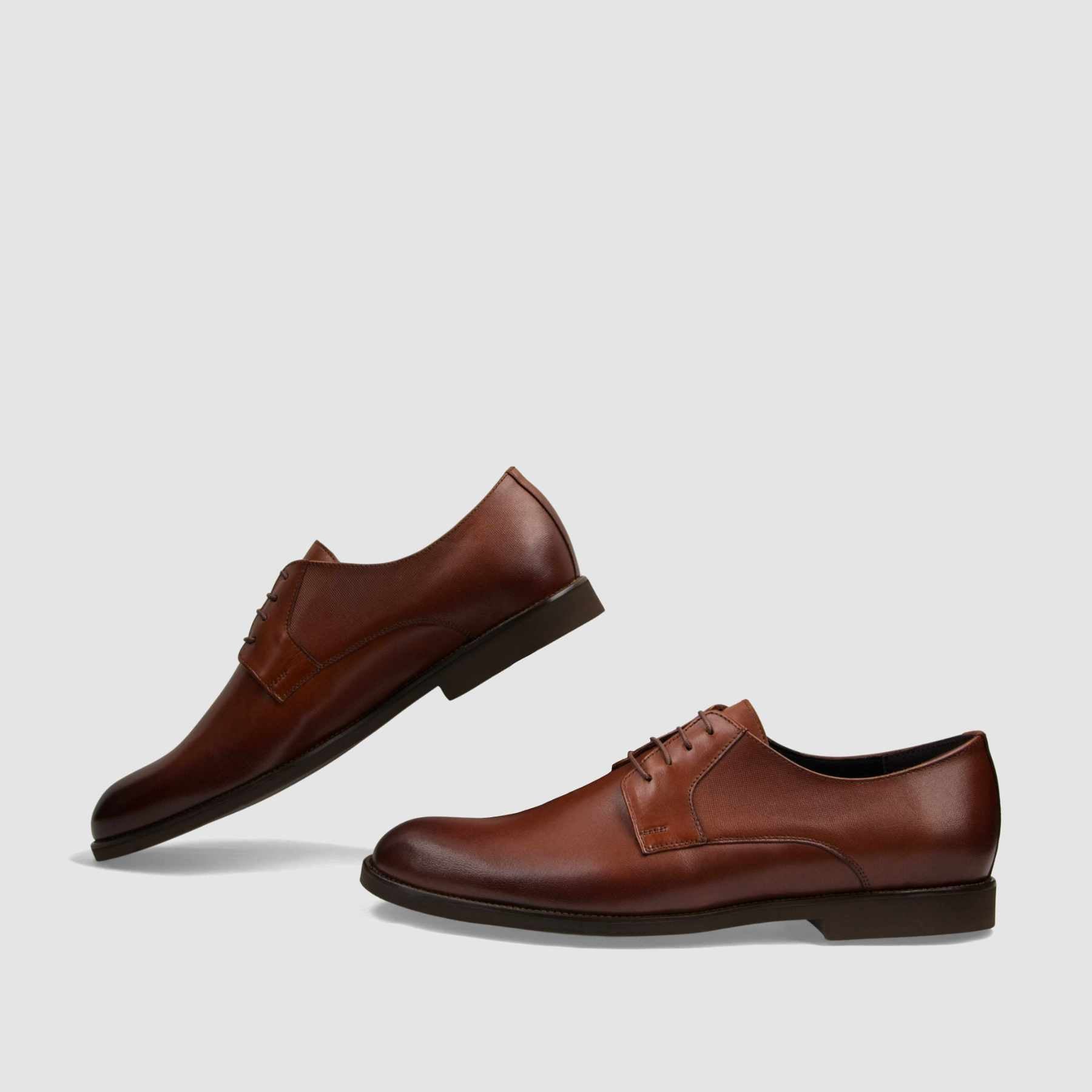 Półbut wizytowy TAPI F - 7107 brązowa licowa skóra - TAPI nero - Półbuty eleganckie sznurowane - Brązowy - 6