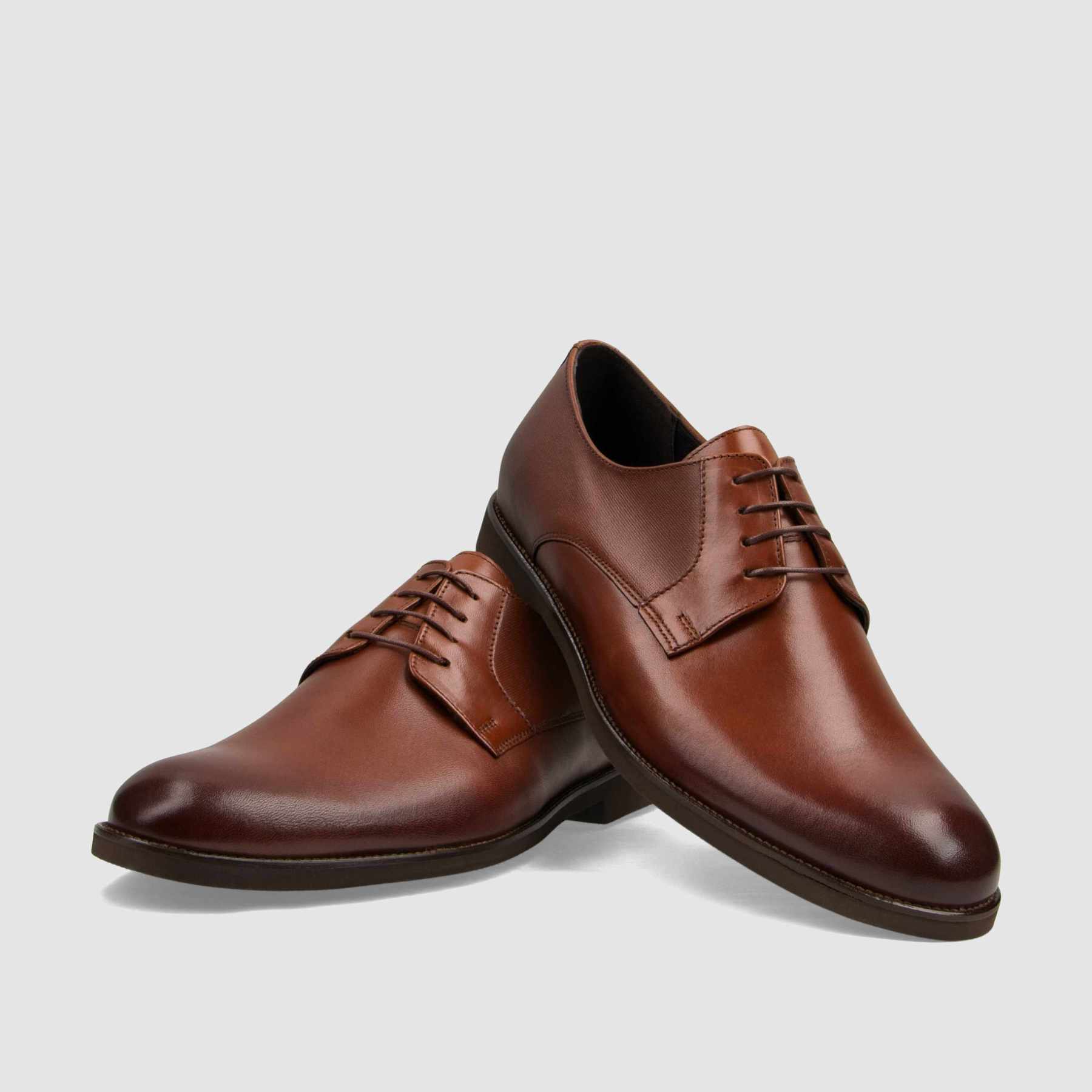 Półbut wizytowy TAPI F - 7107 brązowa licowa skóra - TAPI nero - Półbuty eleganckie sznurowane - Brązowy - 3