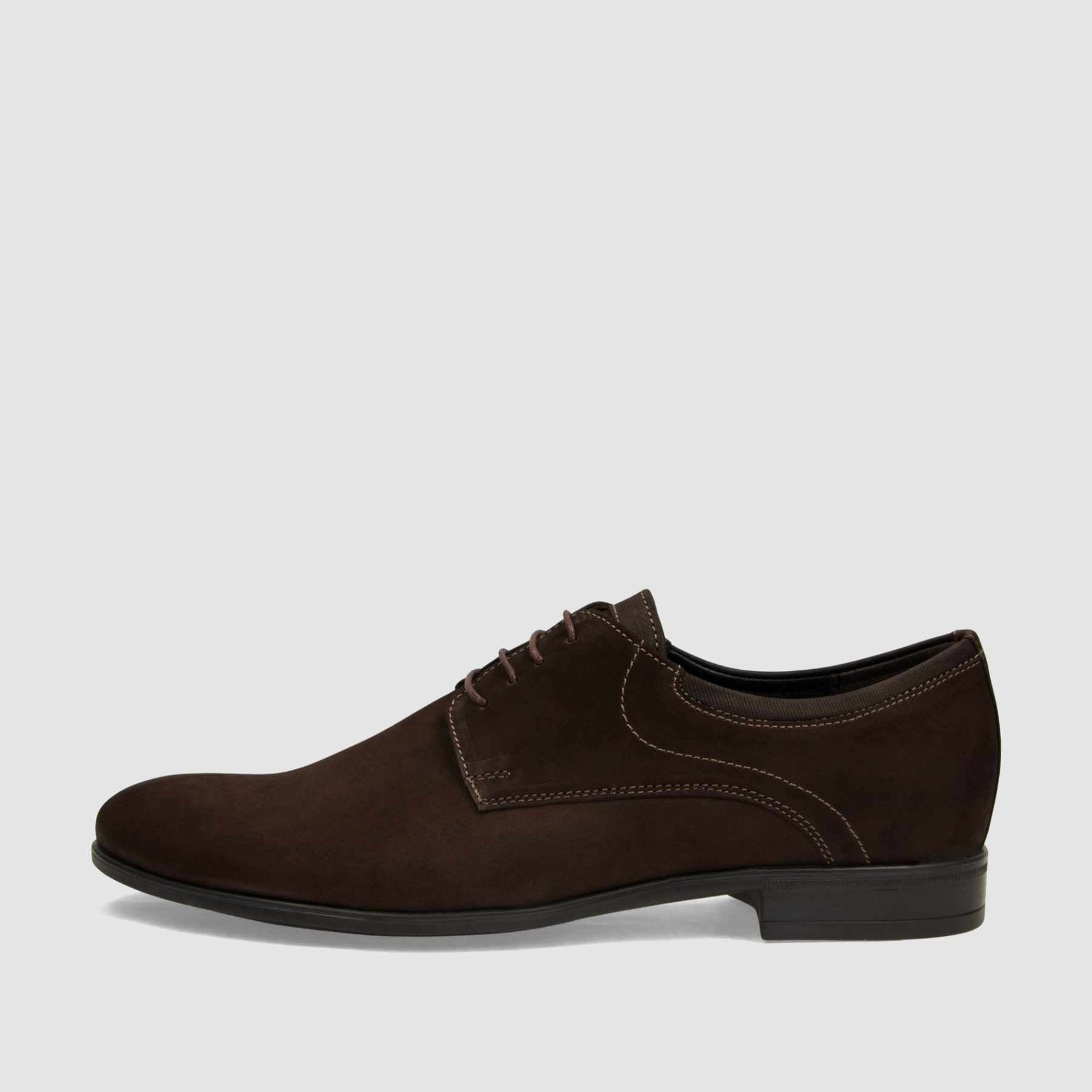 Półbut wizytowy TAPI N - 6586 brązowa nubukowa skóra - TAPI nero - Półbuty eleganckie sznurowane - Brązowy - 2
