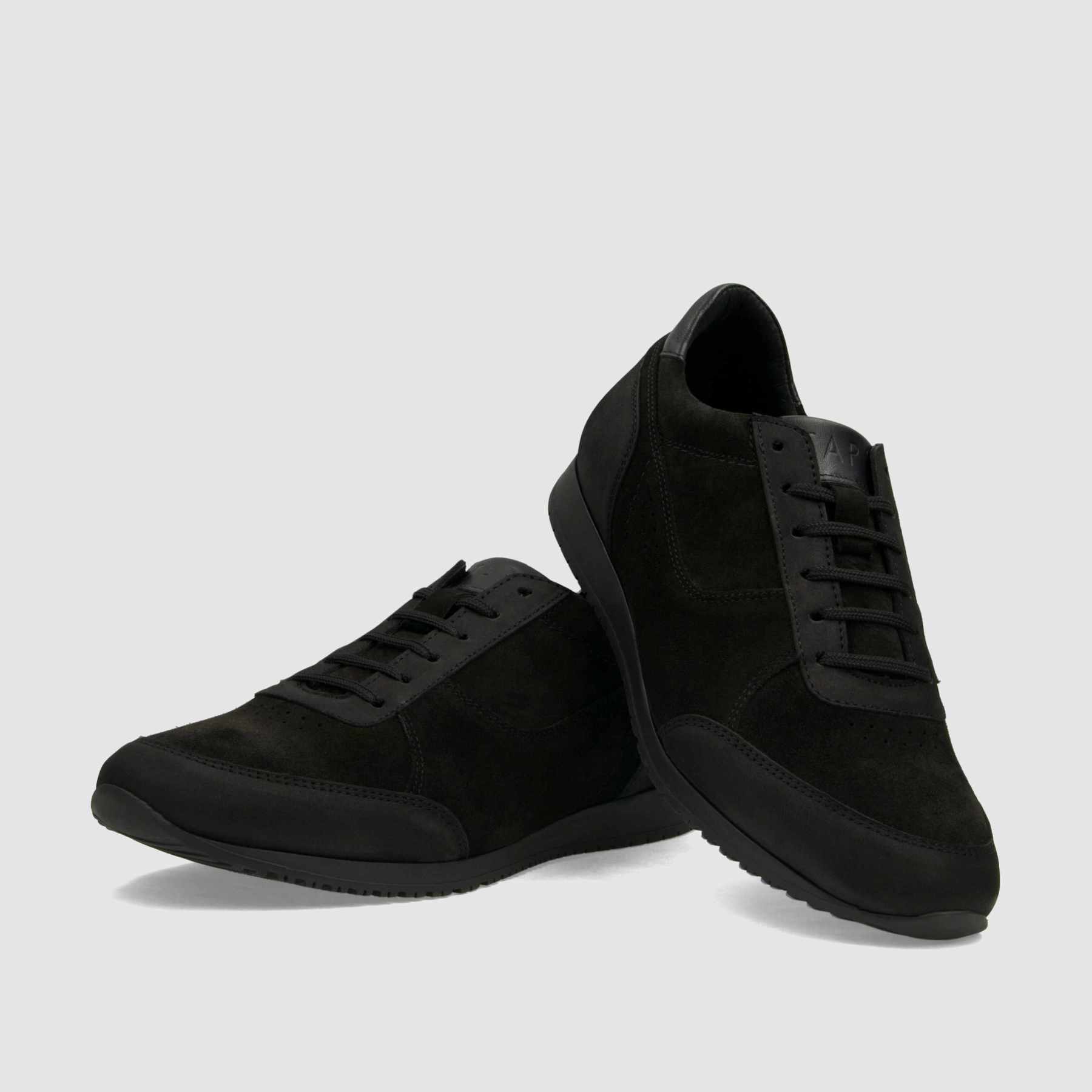 Trampki TAPI A - 7633 czarna nubukowa skóra - TAPI nero - Sneakersy i sportowe - Czarny - 3