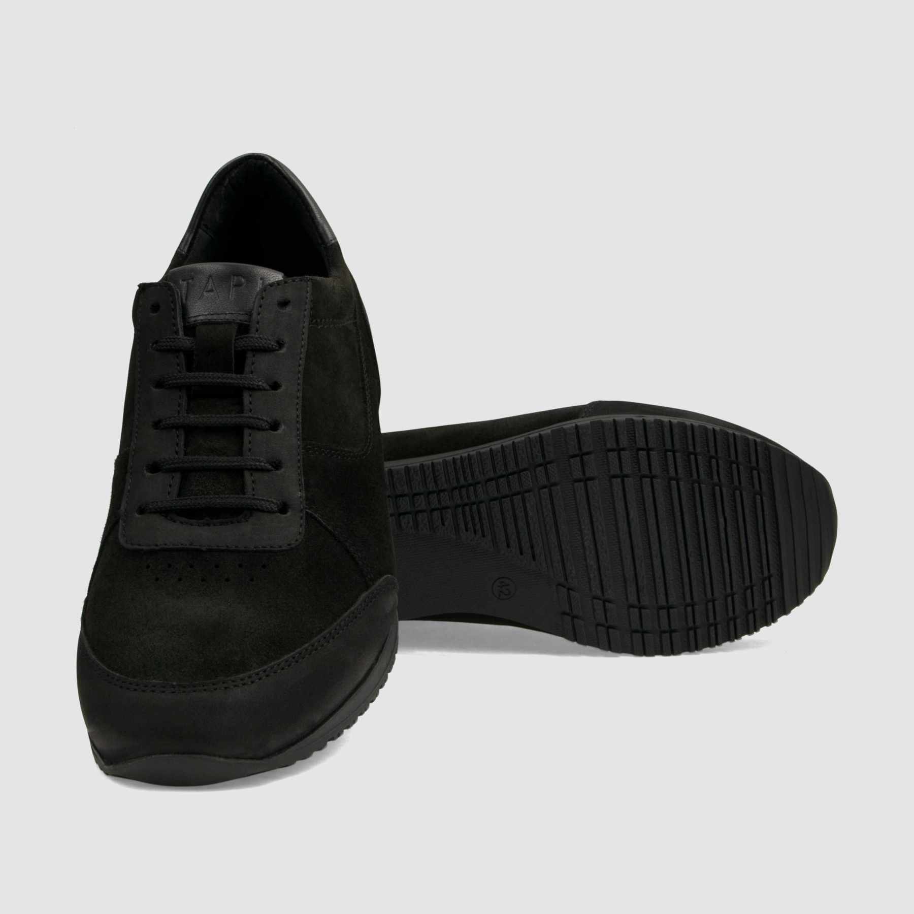 Trampki TAPI A - 7633 czarna nubukowa skóra - TAPI nero - Sneakersy i sportowe - Czarny - 4