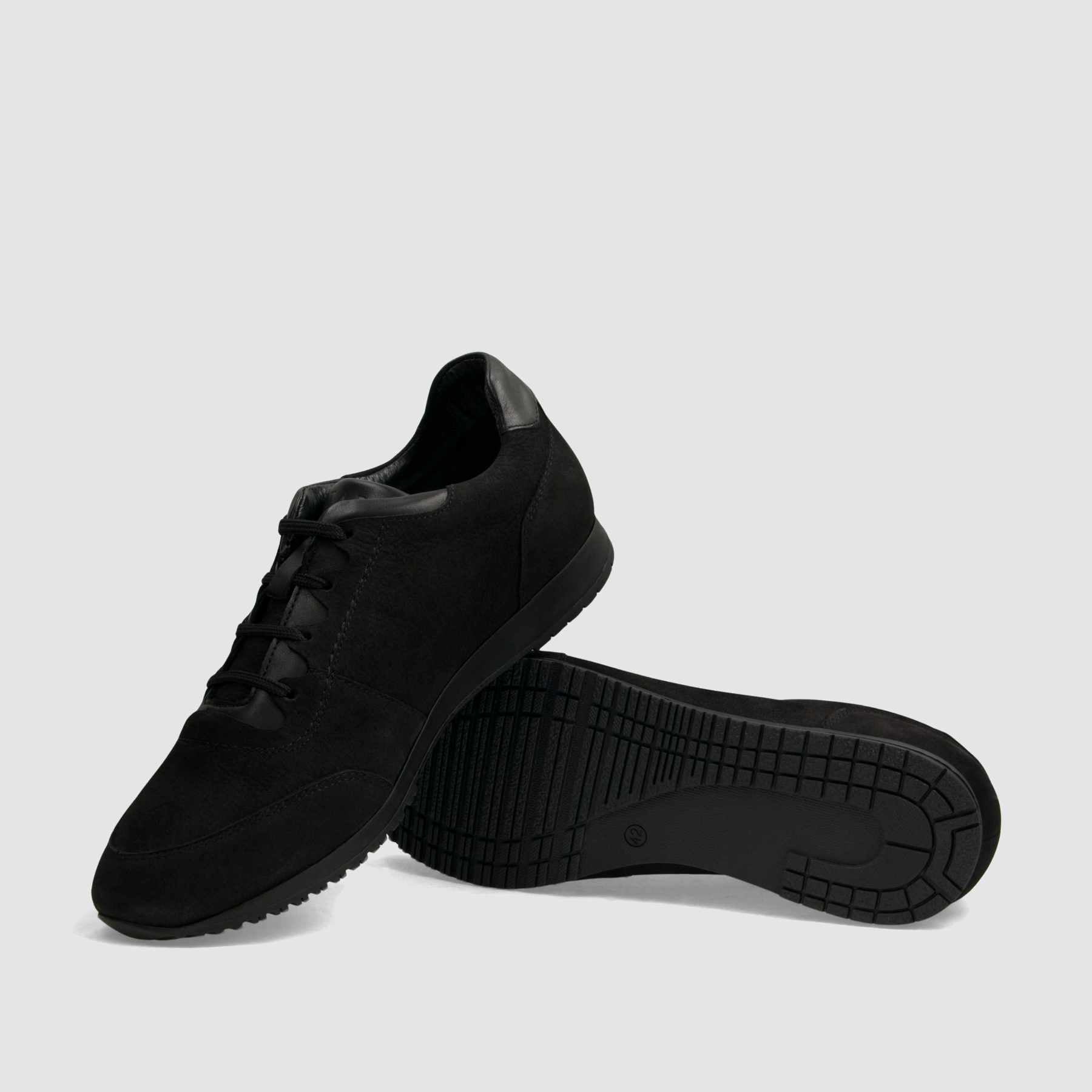 Trampki TAPI A - 7635 czarna nubukowa skóra - TAPI nero - Sneakersy i sportowe - Czarny - 7