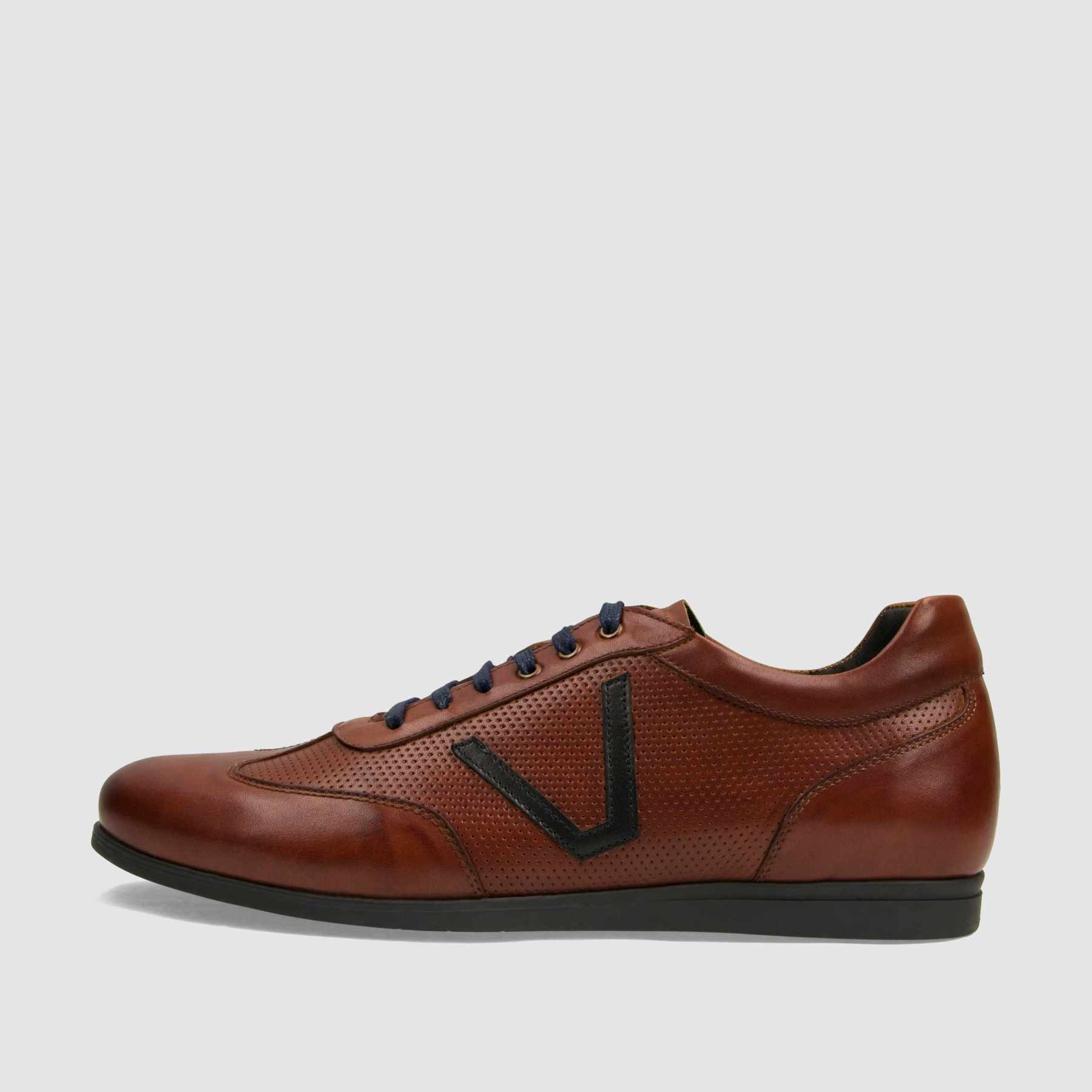 Trampki TAPI A - 7636 brązowa licowa skóra z tłoczeniem - TAPI nero - Sneakersy i sportowe - Brązowy - 2