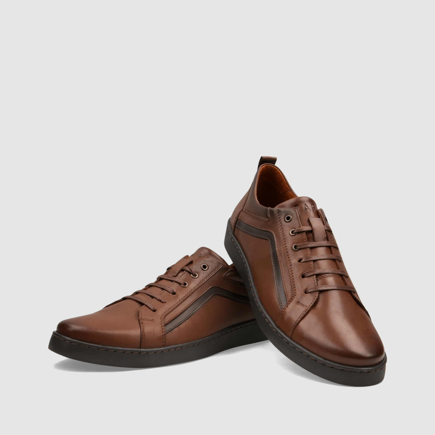 Trampki TAPI A - 7709 brązowa licowa skóra - TAPI nero - Brązowy - 3