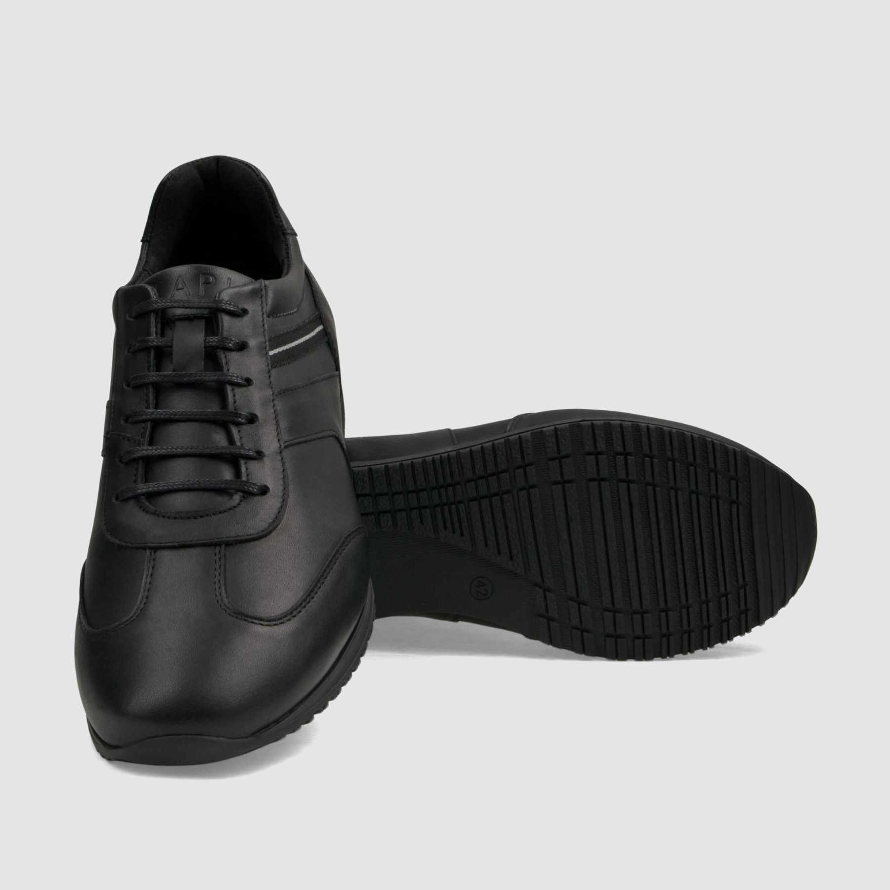Trampki TAPI C - 7387 czarna licowa skóra - TAPI nero - Sneakersy i sportowe - Czarny - 4