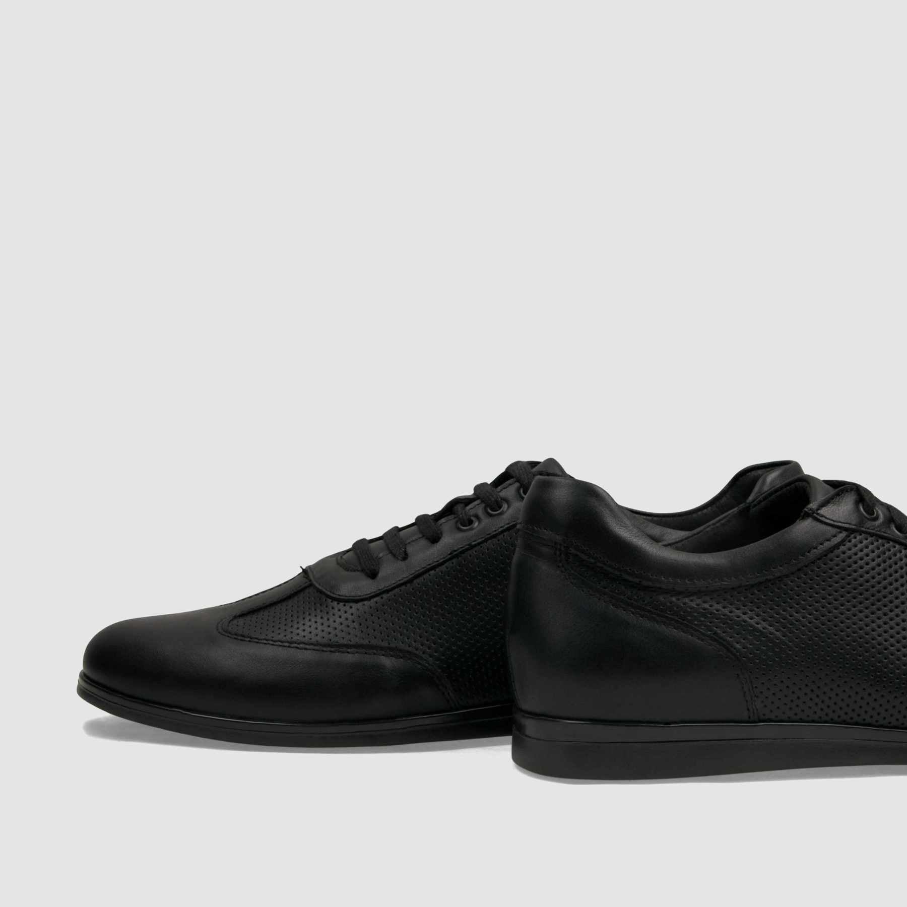 Trampki TAPI C - 7636 czarna licowa skóra z tłoczeniem - TAPI nero - Sneakersy i sportowe - Czarny - 5