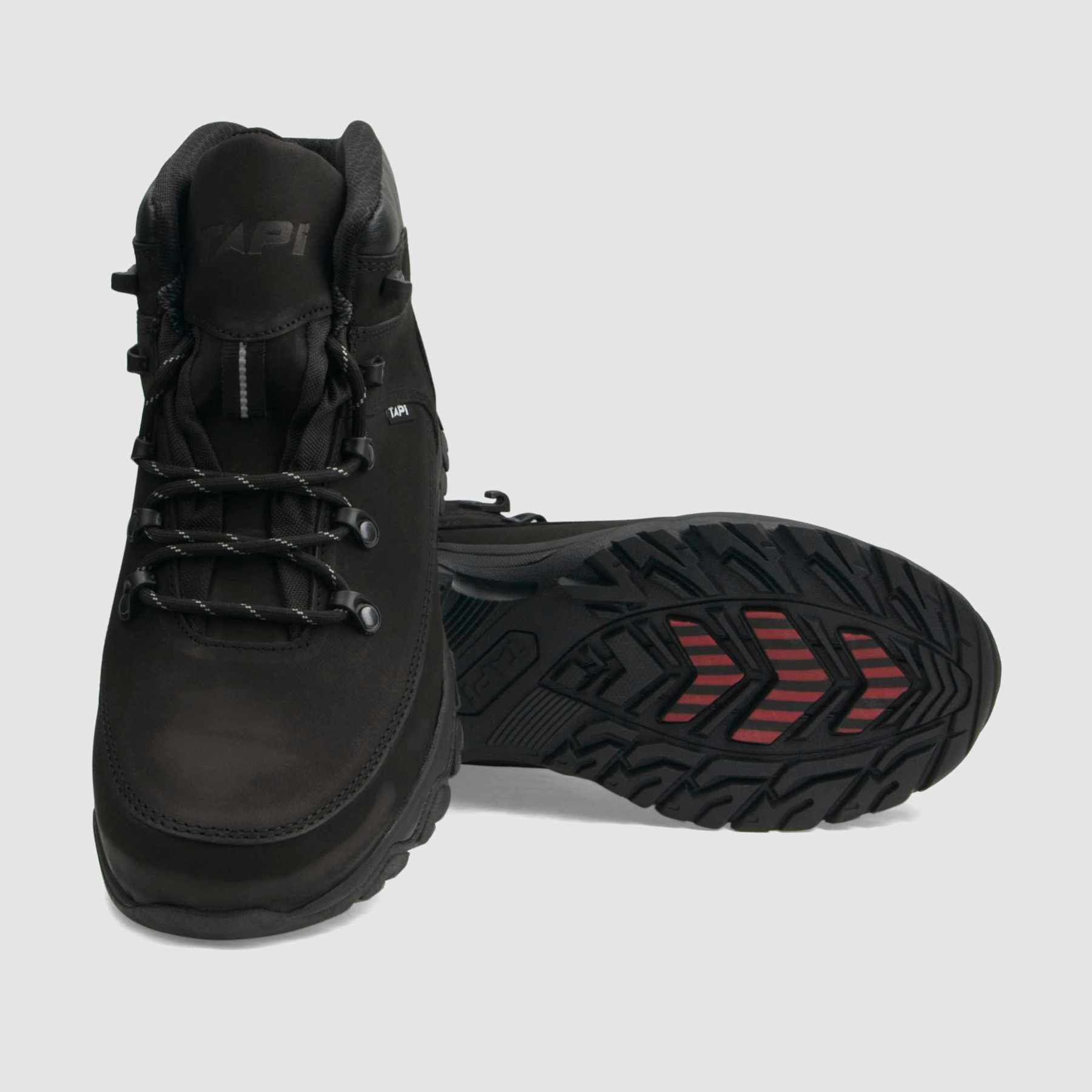 Trzewik trekkingowy TAPI A - 9200 czarna skóra nubukowa - TAPI nero - Trzewiki trekkingowe męskie - Czarny - 4