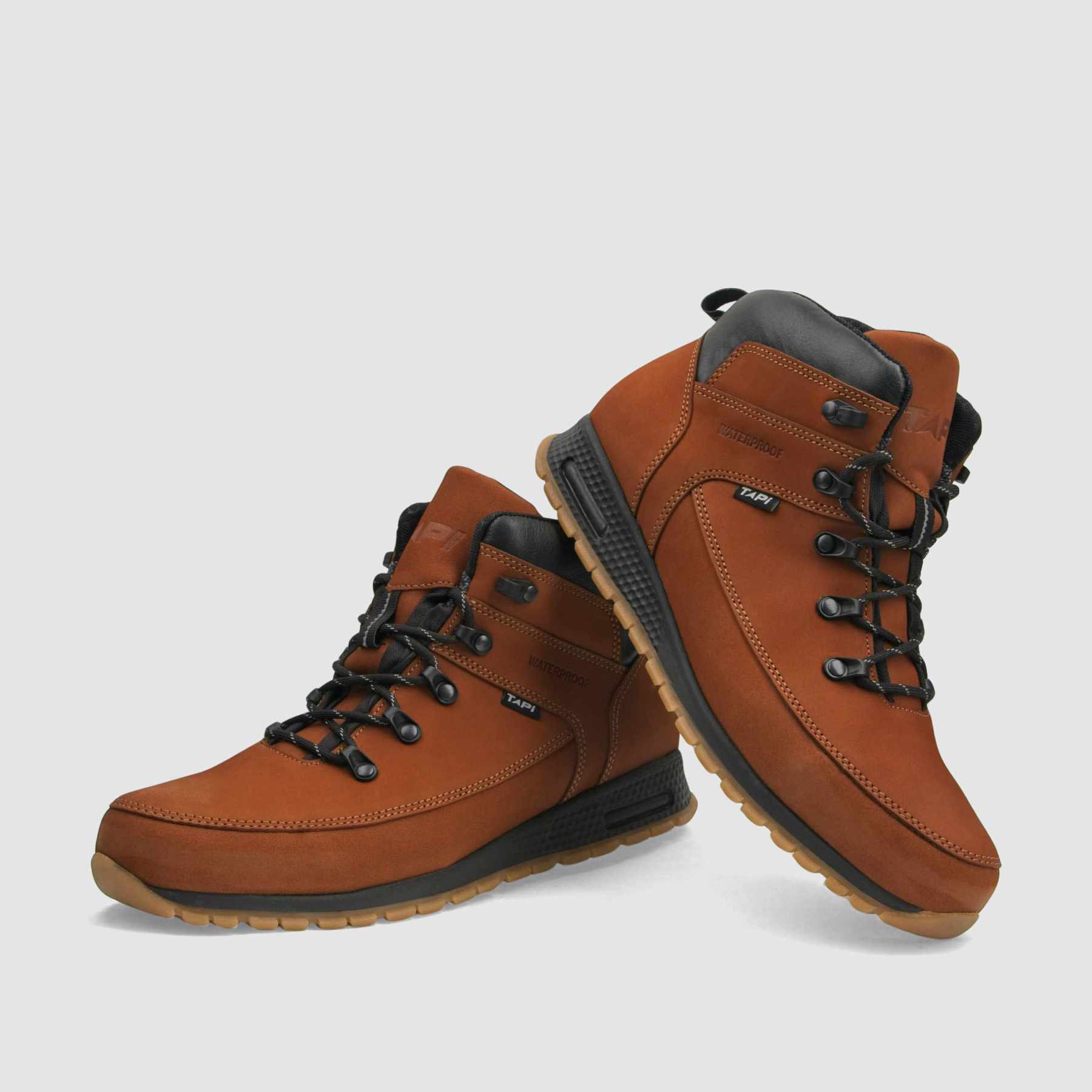 Trzewik trekkingowy TAPI D - 9200 jasno brązowa skóra nubukowa - TAPI nero - Trzewiki trekkingowe męskie - Brąz - 3