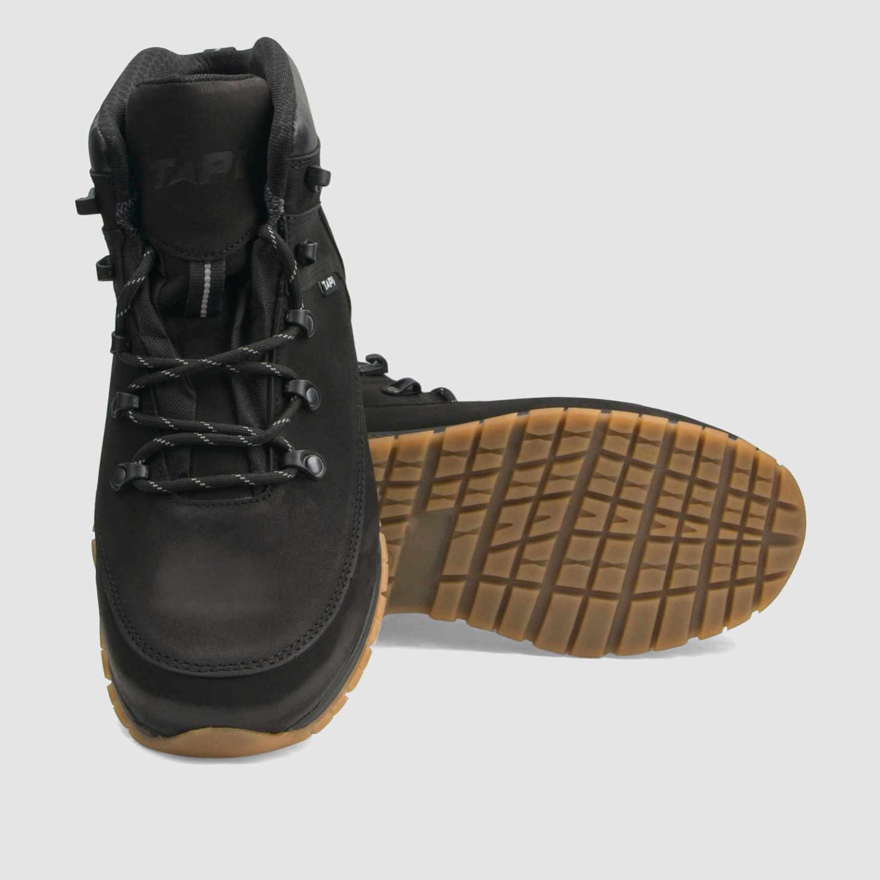 Trzewik trekkingowy TAPI E - 9200 czarna skóra nubukowa - TAPI nero - Trzewiki trekkingowe męskie - Czarny - 4