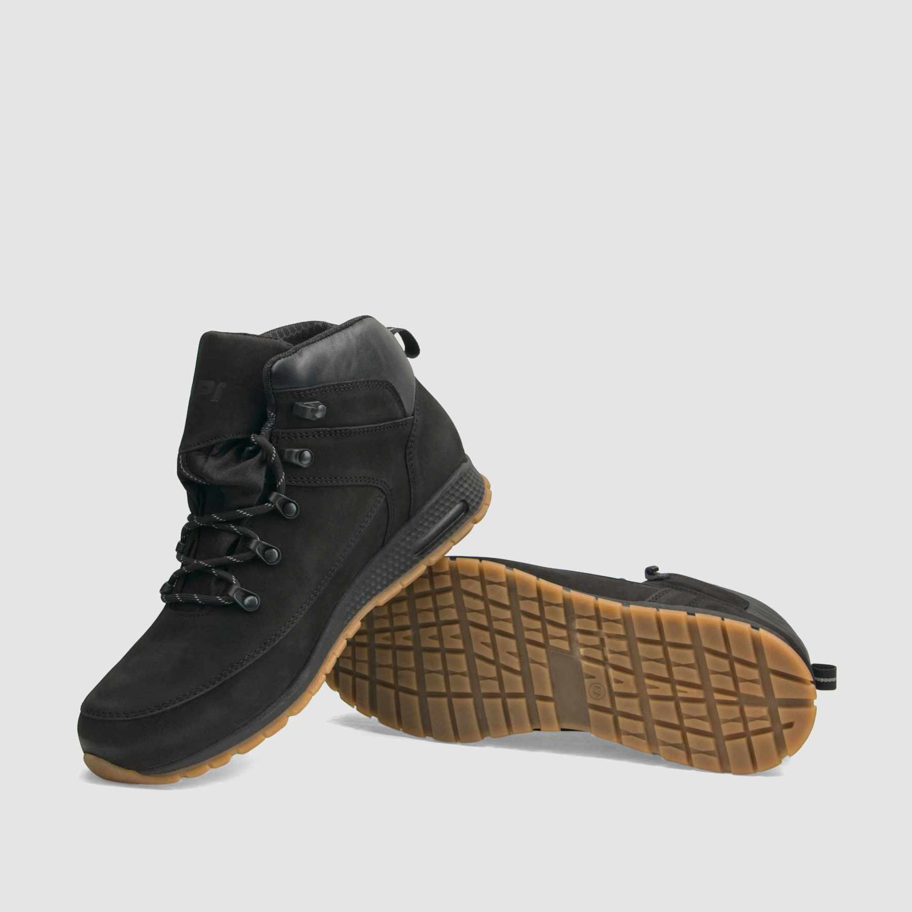 Trzewik trekkingowy TAPI E - 9200 czarna skóra nubukowa - TAPI nero - Trzewiki trekkingowe męskie - Czarny - 7