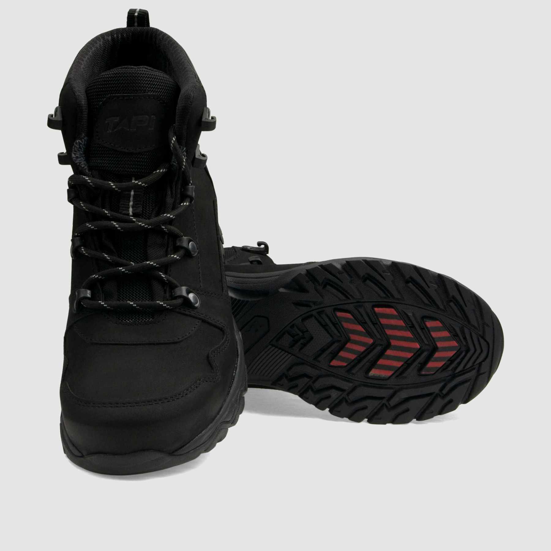 Trzewik trekkingowy TAPI H - 9152 czarna skóra nubukowa - TAPI nero - Trzewiki trekkingowe męskie - Czarny - 4