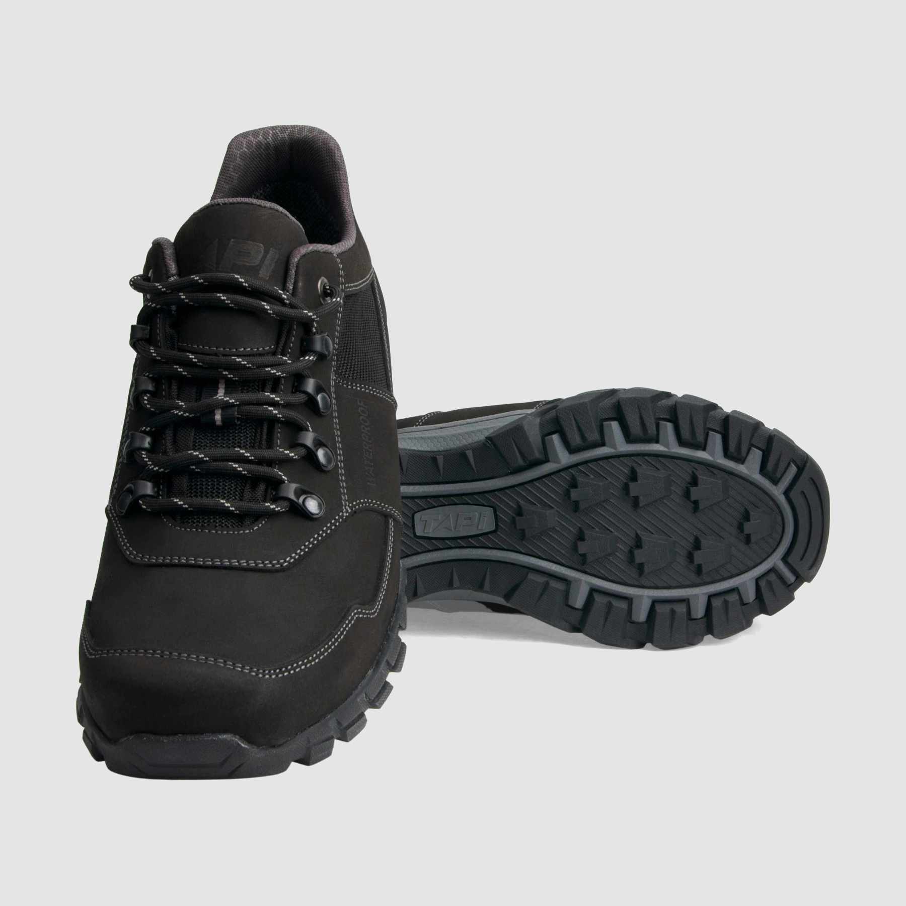 TAPI A-9155 trekking shoes, black oiled leather, waterproof 