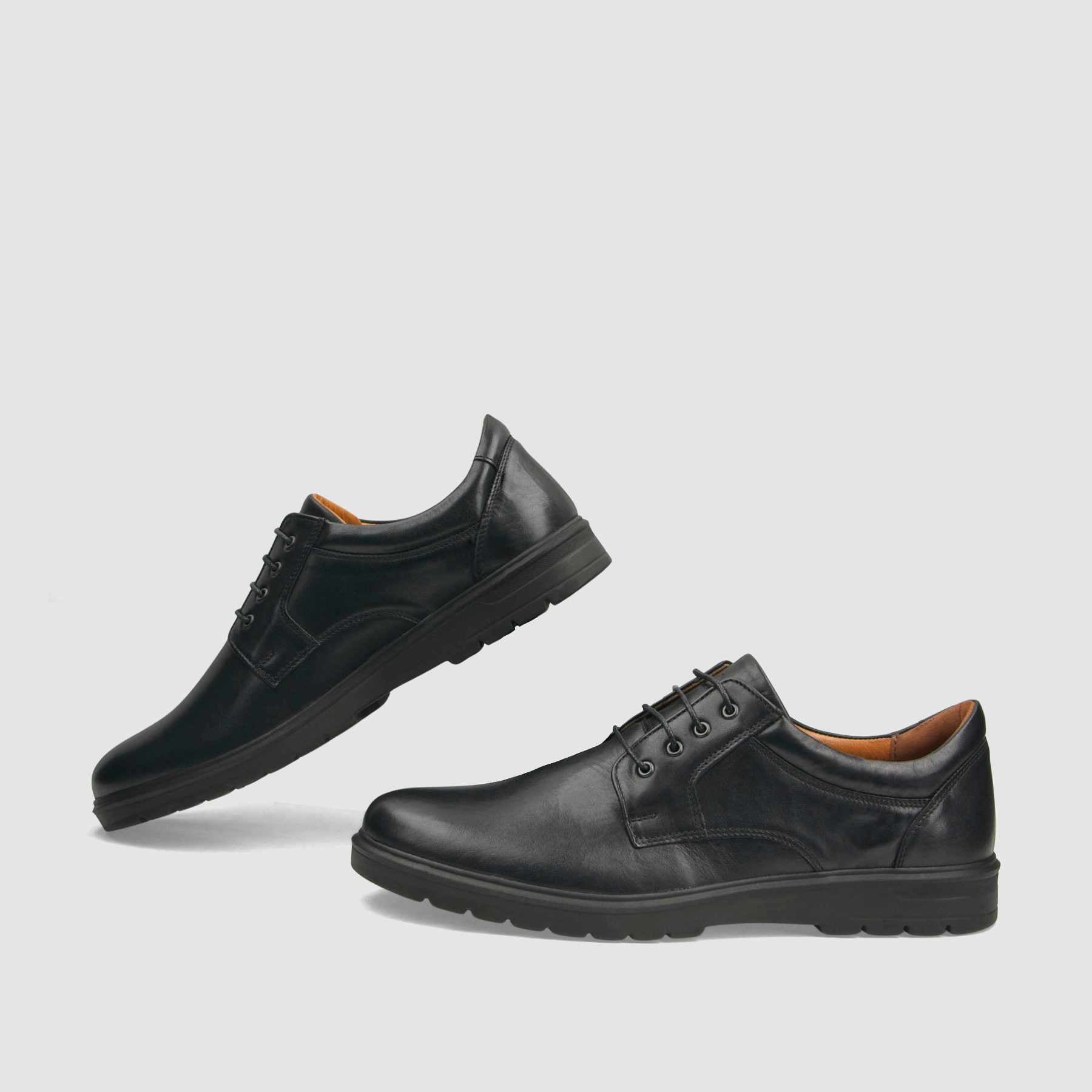 Casual shoe TAPI A-7399 black grain leather 