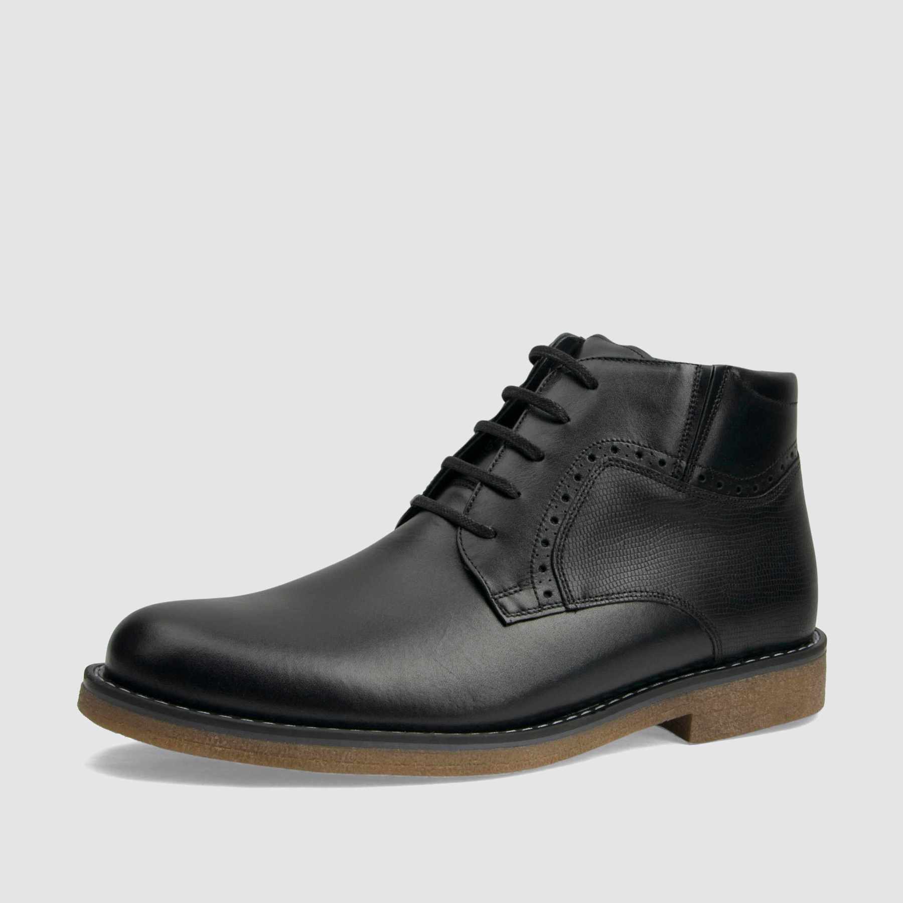Elegant ankle boots TAPI AB-2297 black grain embossed leather