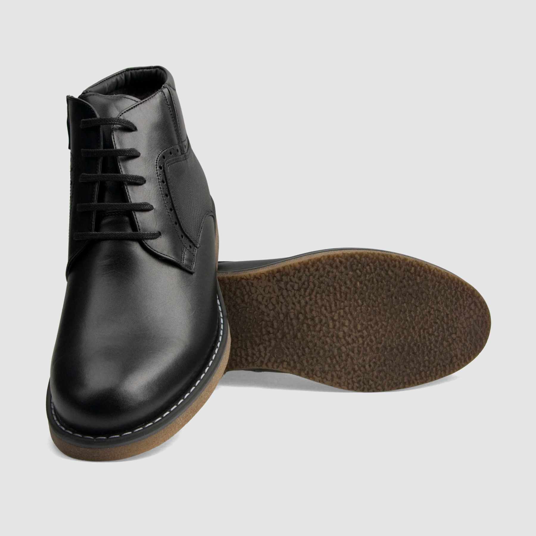 Elegant ankle boots TAPI AB-2297 black grain embossed leather