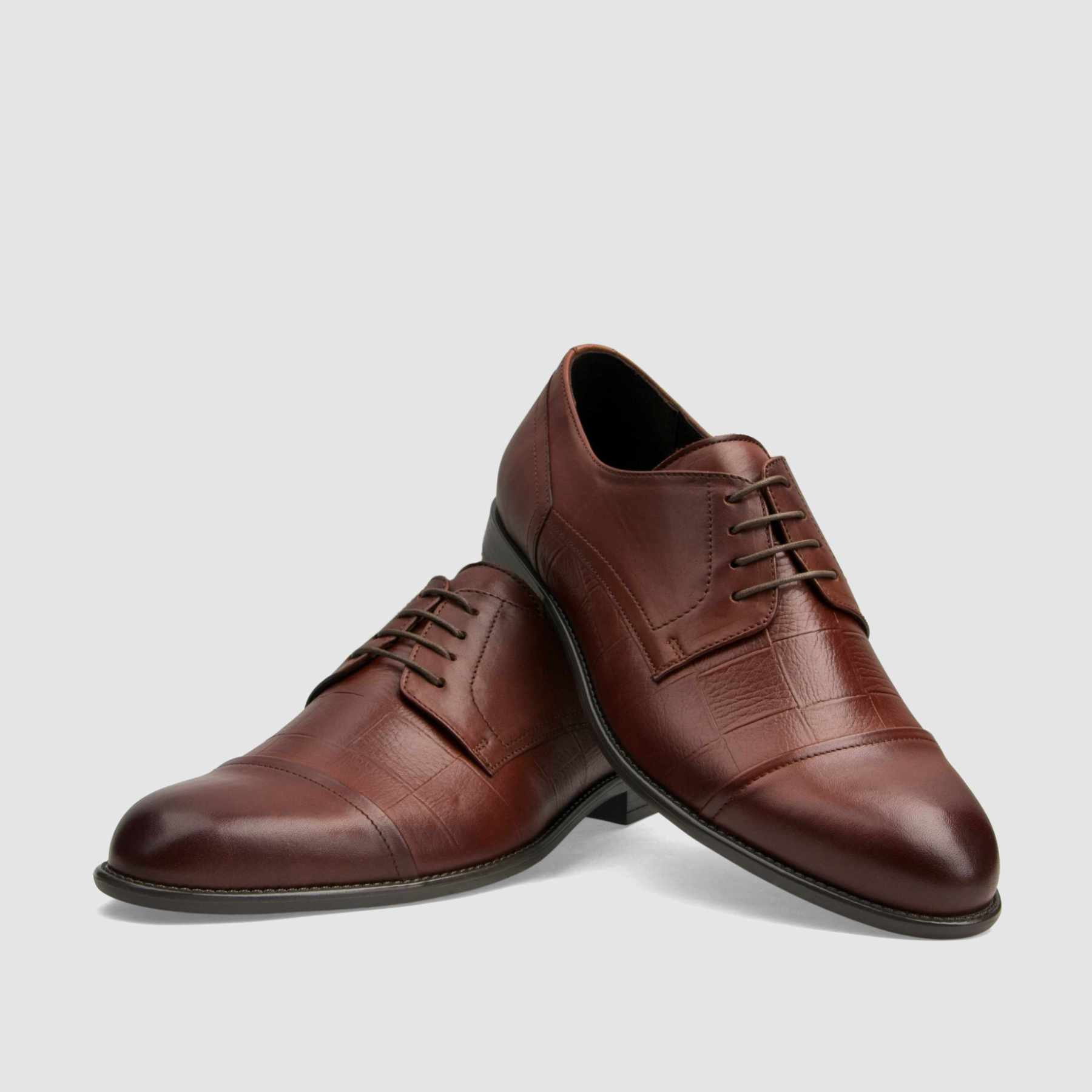 TAPI C-6963 formal shoe, brown, grain embossed leather