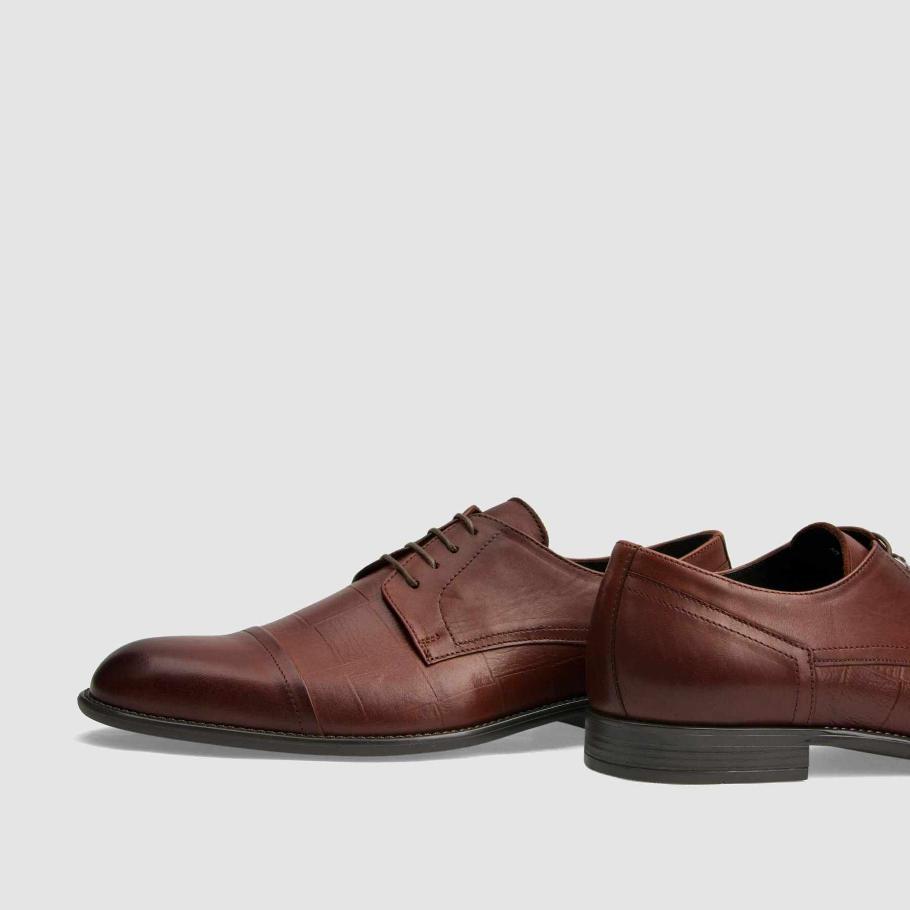 TAPI C-6963 formal shoe, brown, grain embossed leather